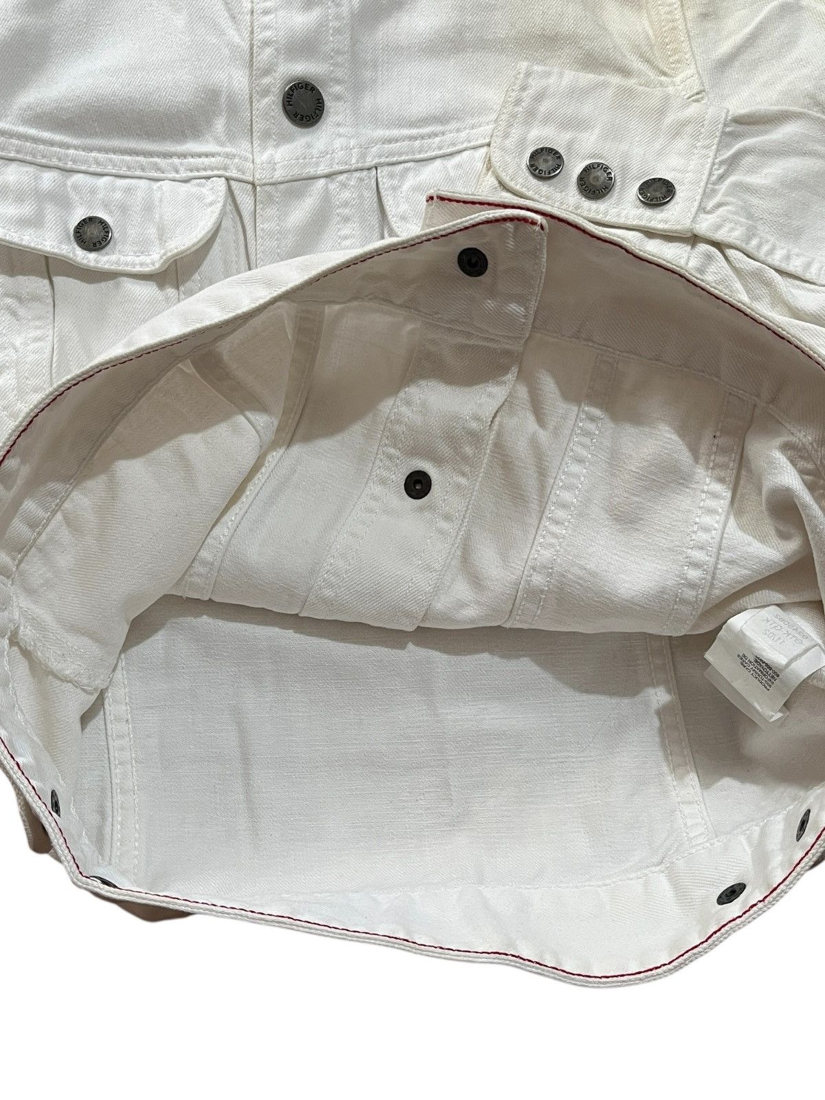 Tommy Hilfiger 1990s Tommy Hilfiger White Jeans Jacket Size S / US 4 / IT 40 - 5 Thumbnail