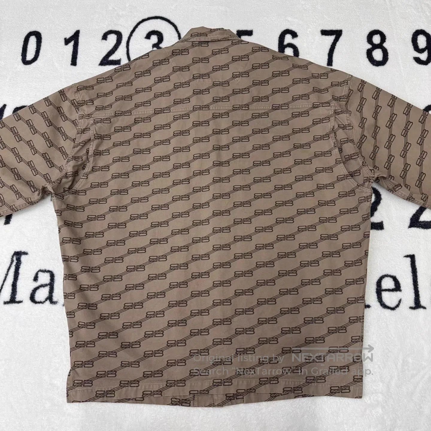 Balenciaga Brown Patterned Short Sleeve Utility Shirt XL. Size US XL / EU 56 / 4 - 3 Thumbnail