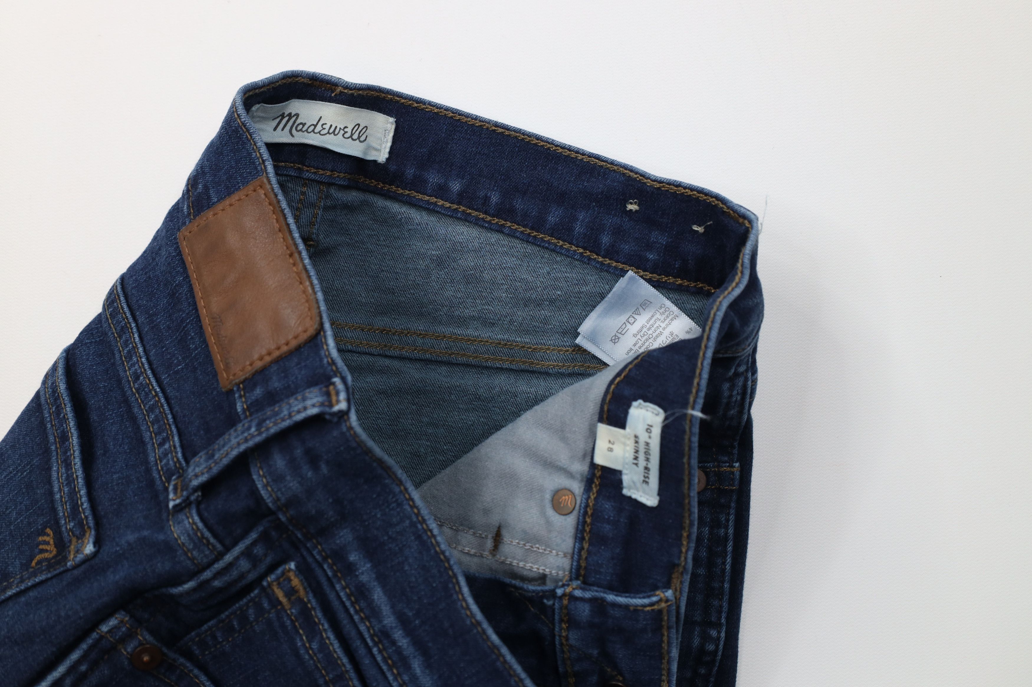 Vintage Madewell High Rise Skinny Leg Stretch Denim Jeans Hayes Wash Size 28" / US 6 / IT 42 - 10 Thumbnail