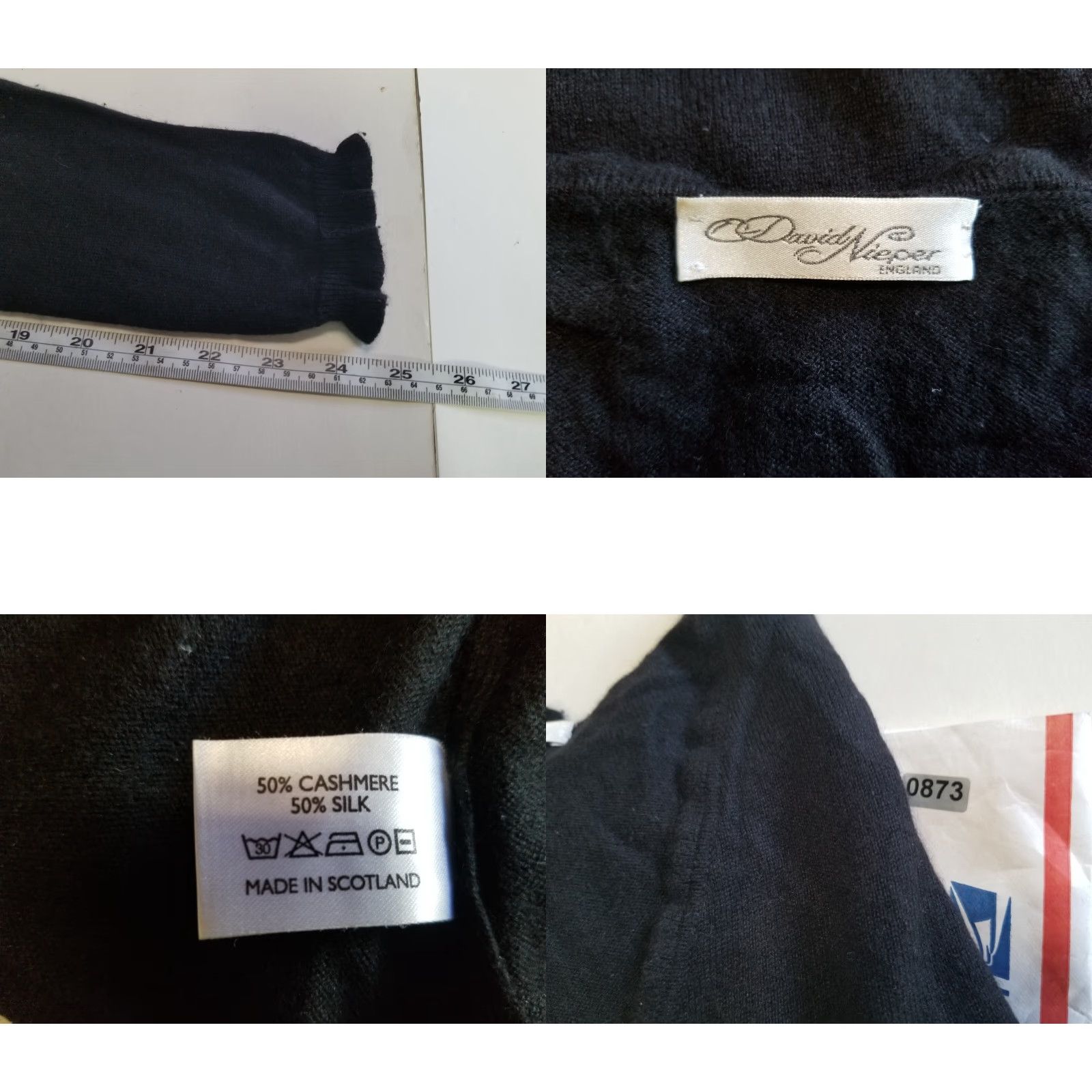 Vintage David Nieper England Black Cashmere Silk Sweater Long Sleeve Women Size Medium Size M / US 6-8 / IT 42-44 - 8 Thumbnail
