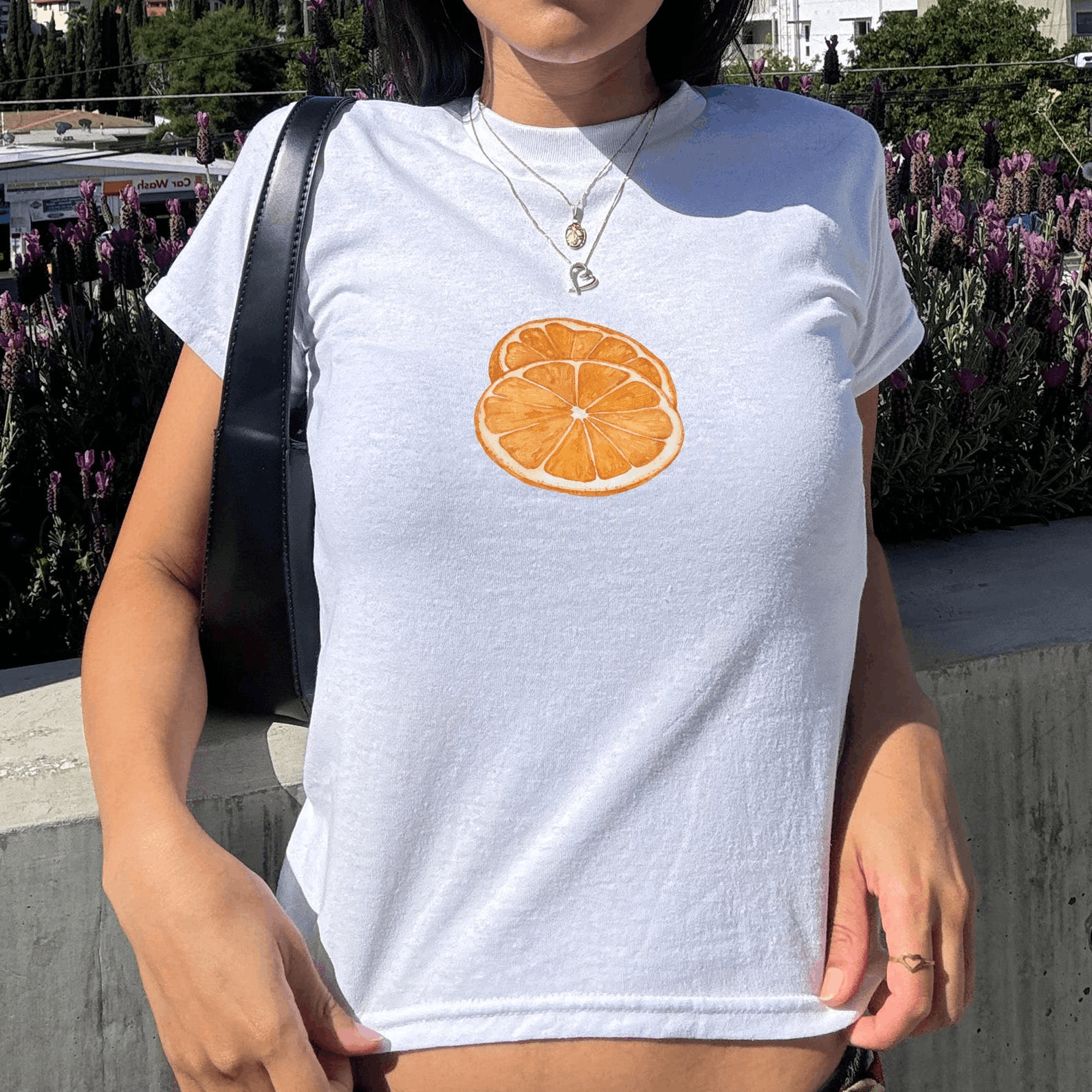 Other Retro Fruit Baby Tee – Vintage Y2K Orange Tee Size S / US 4 / IT 40 - 2 Thumbnail
