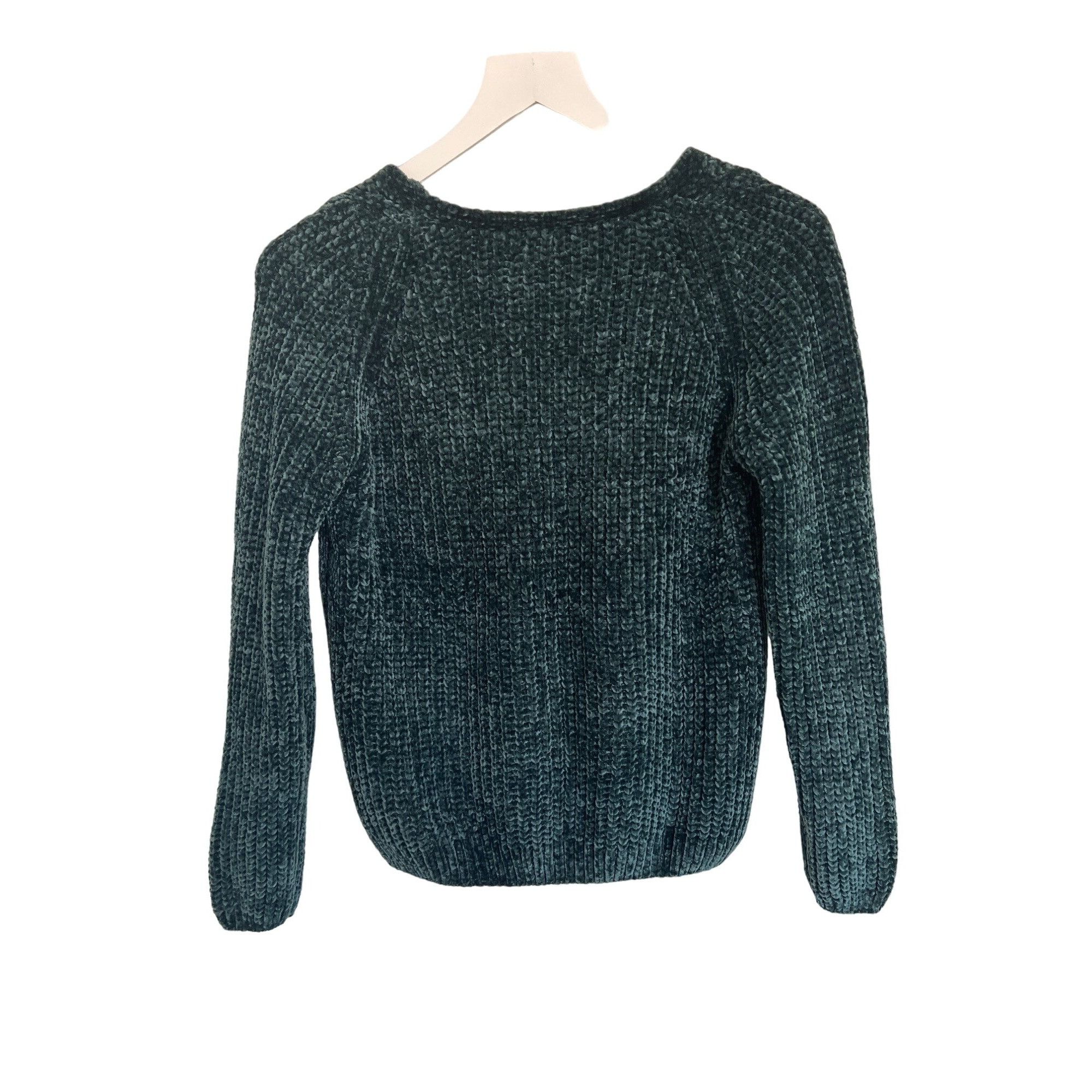 Other A New Day Emerald Green Chenille V-Neck Sweater Size XS / US 0-2 / IT 36-38 - 3 Thumbnail