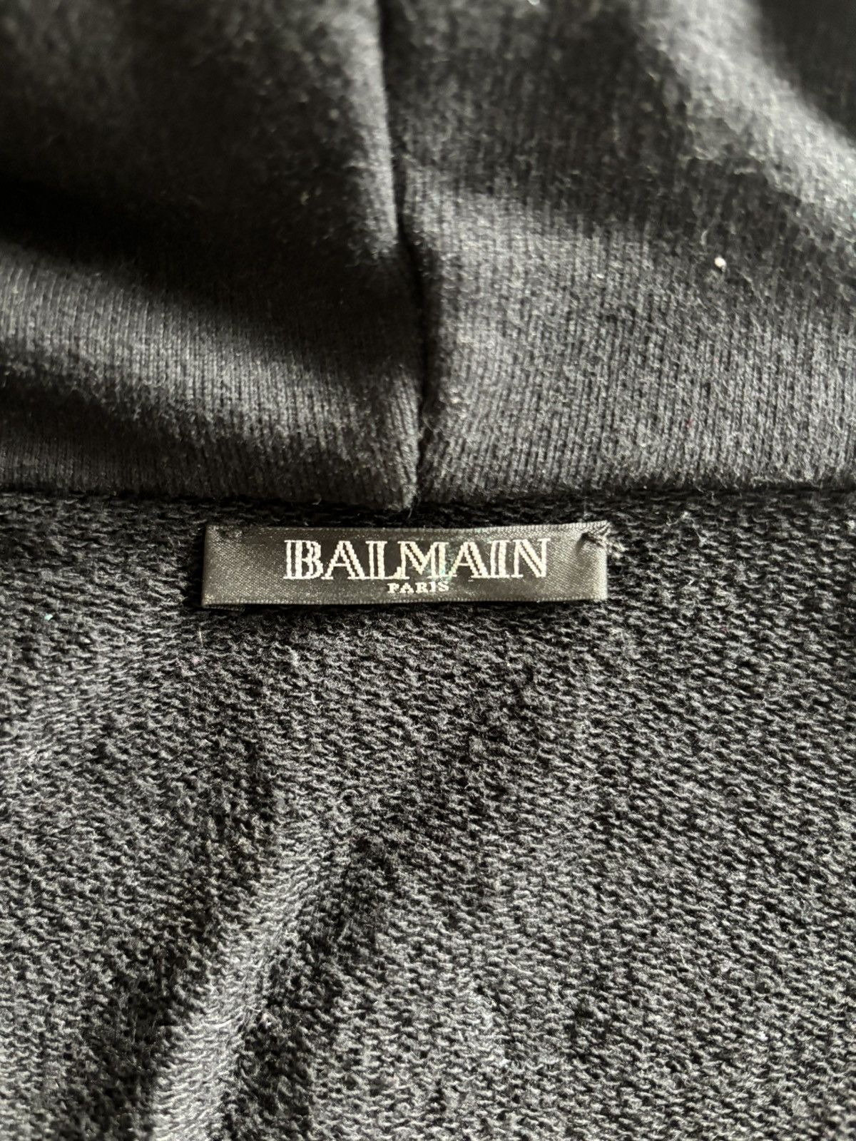 Balmain Balmain Black Cotton Jersey Sidezip Hoodie Size Medium Size US M / EU 48-50 / 2 - 3 Thumbnail