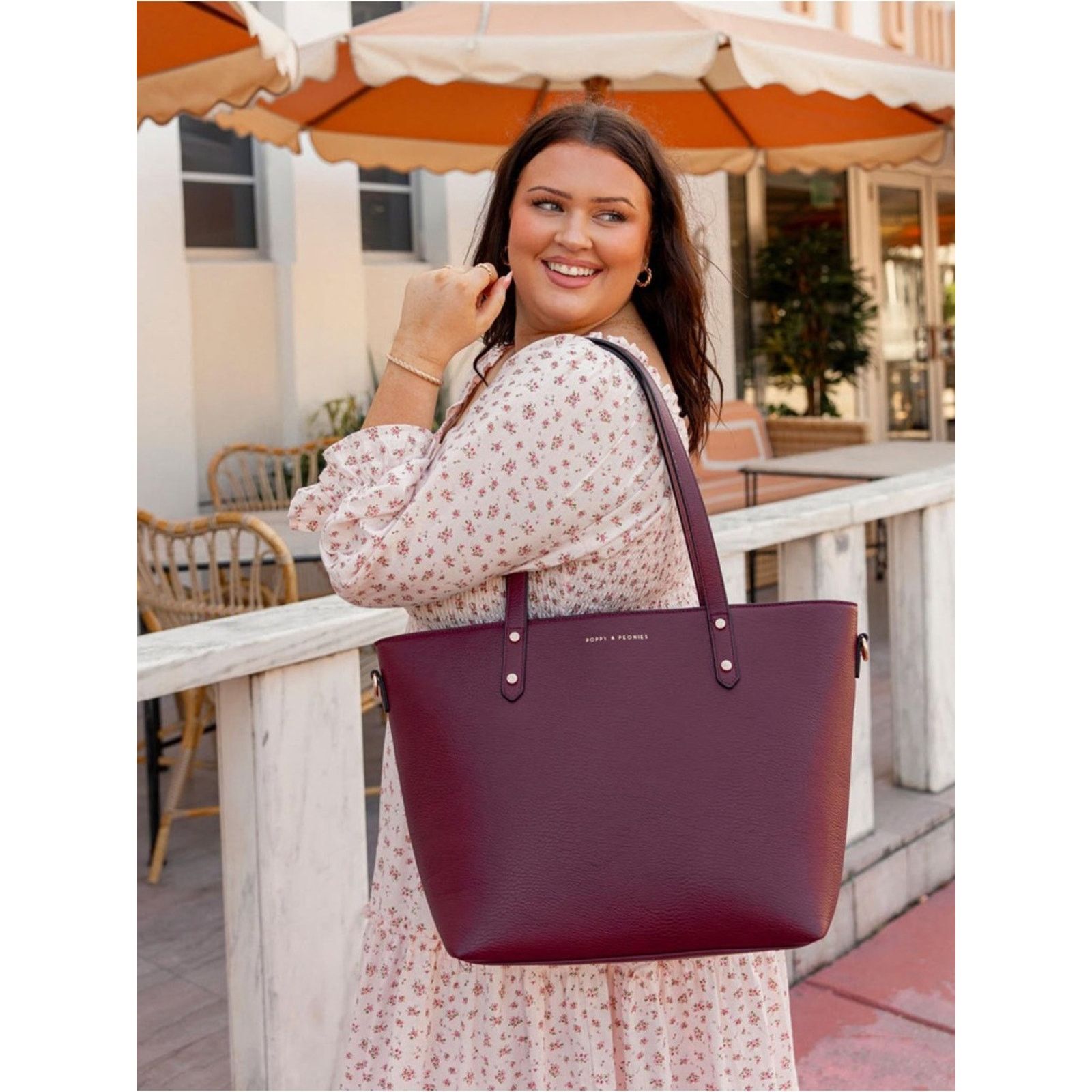 Other Poppy and Peonies 'Go-Getter' Tote Bag | Berry | Retired NEW Size ONE SIZE - 4 Thumbnail