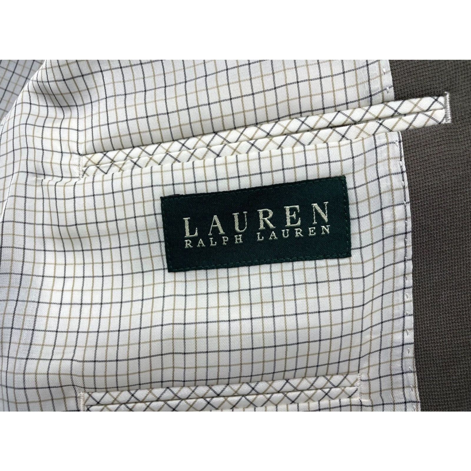 Ralph Lauren Lauren Ralph Lauren Blazer Mens 40R Notch Lapel 2 Button Single-Breasted Striped Brown Jacket Coat Size 40R - 2 Thumbnail
