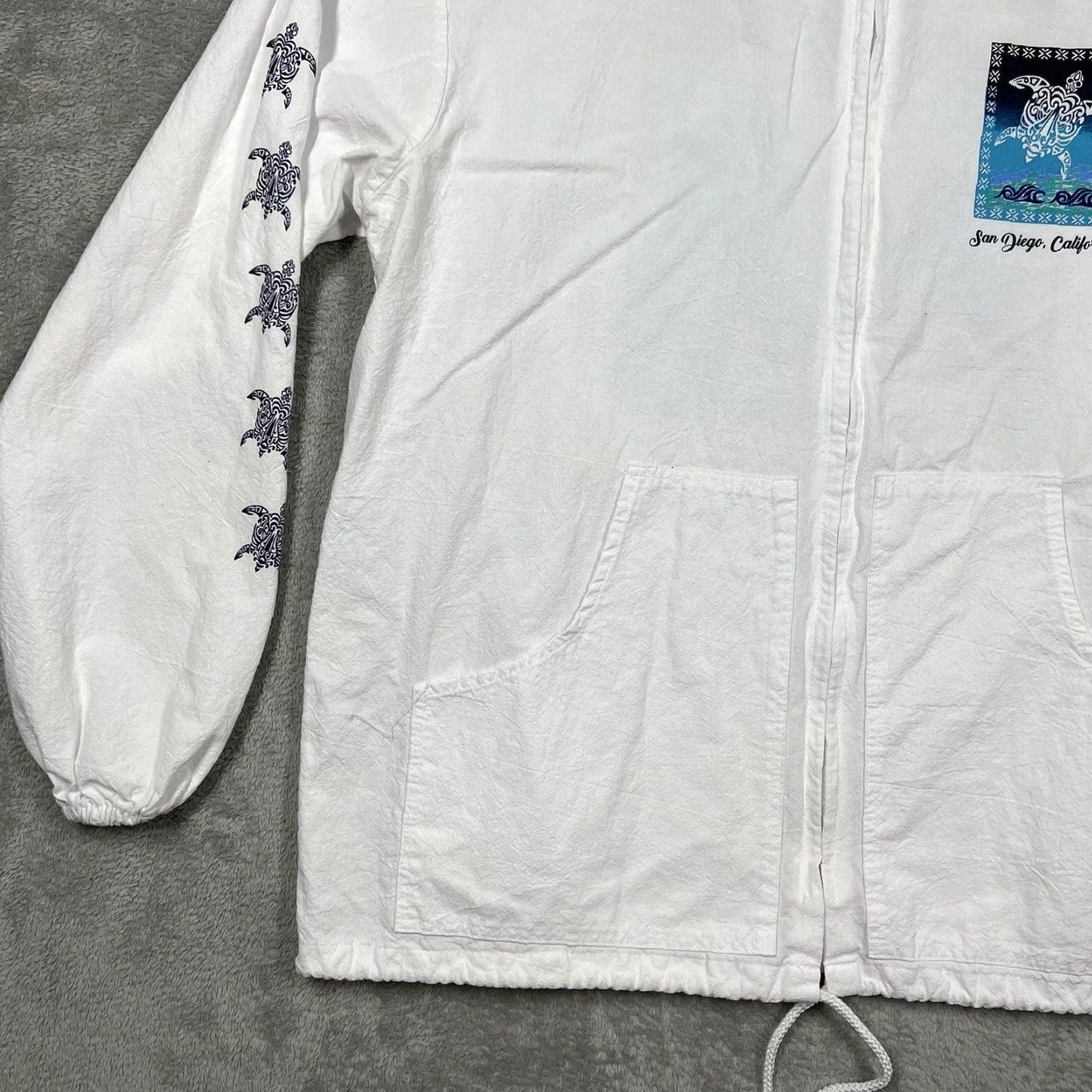 Vintage VINTAGE Mens XL Yacht Club San Diego CA Windbreaker Full Zip Jacket Turtle Print Size US XL / EU 56 / 4 - 3 Thumbnail