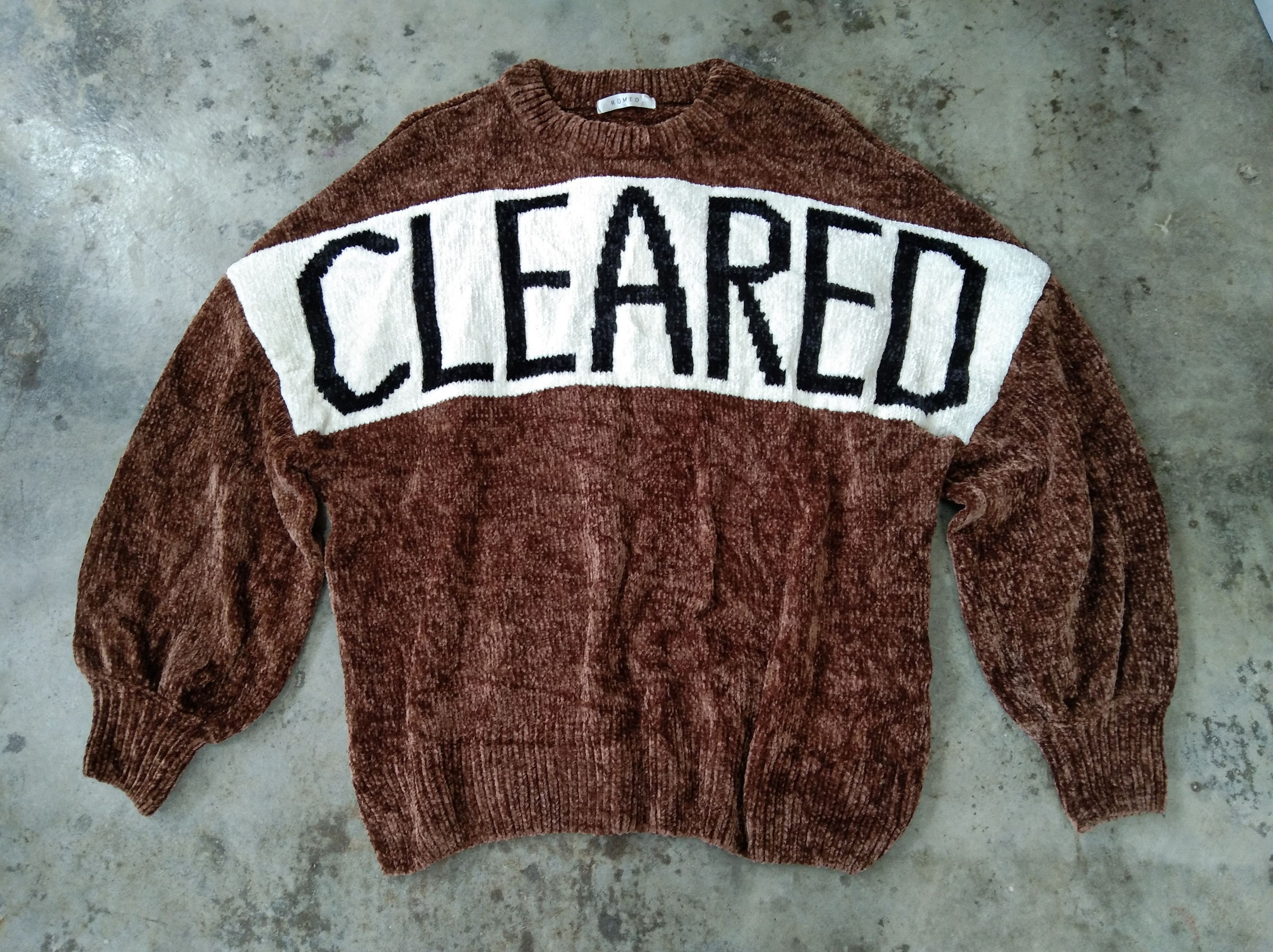 Homespun Knitwear CLEARED MIRROR SPELLOUT KNIT SWEATER Size US M / EU 48-50 / 2 - 3 Thumbnail