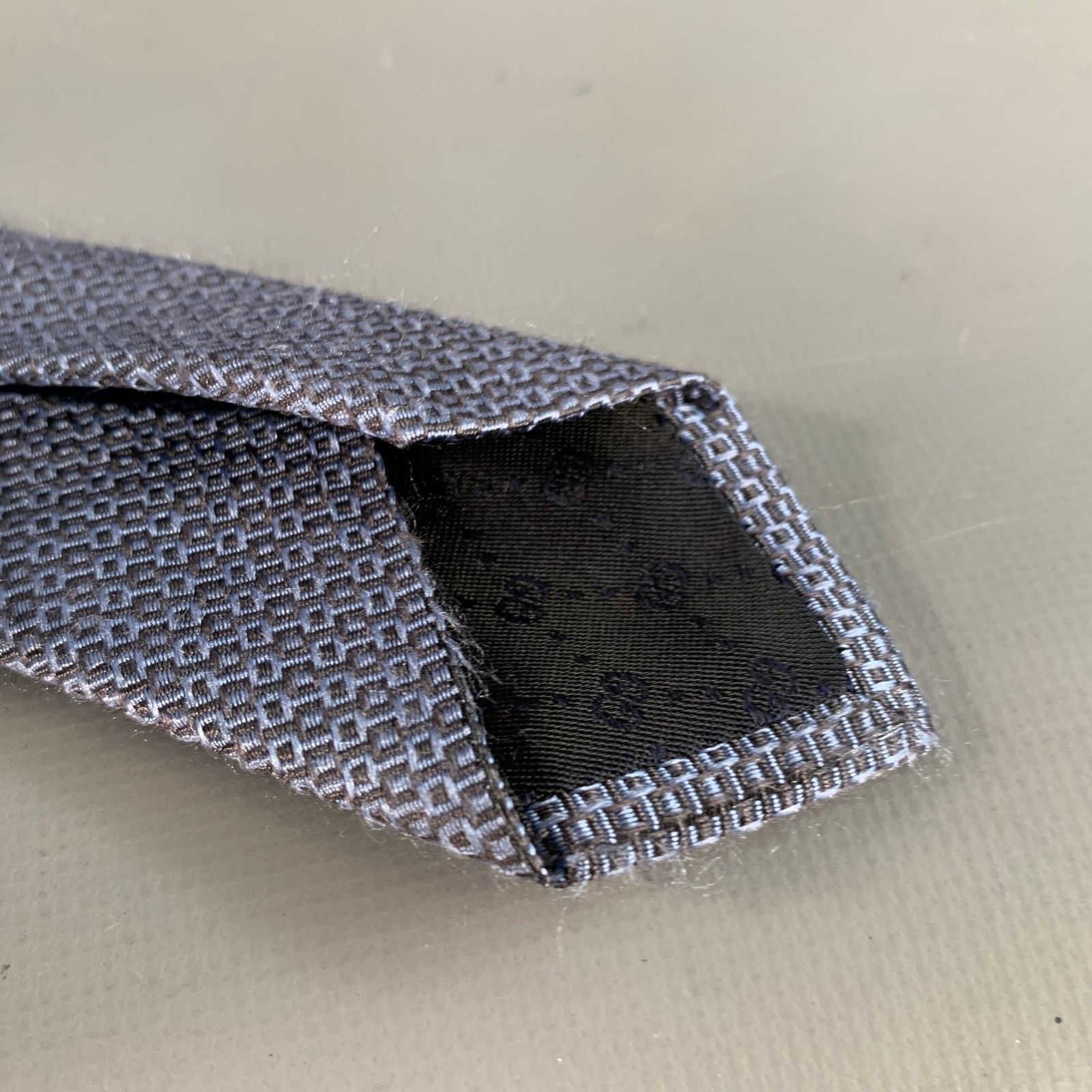 Gucci GUCCI One Size Blue Grey Checkered Silk Tie Size ONE SIZE - 5 Thumbnail