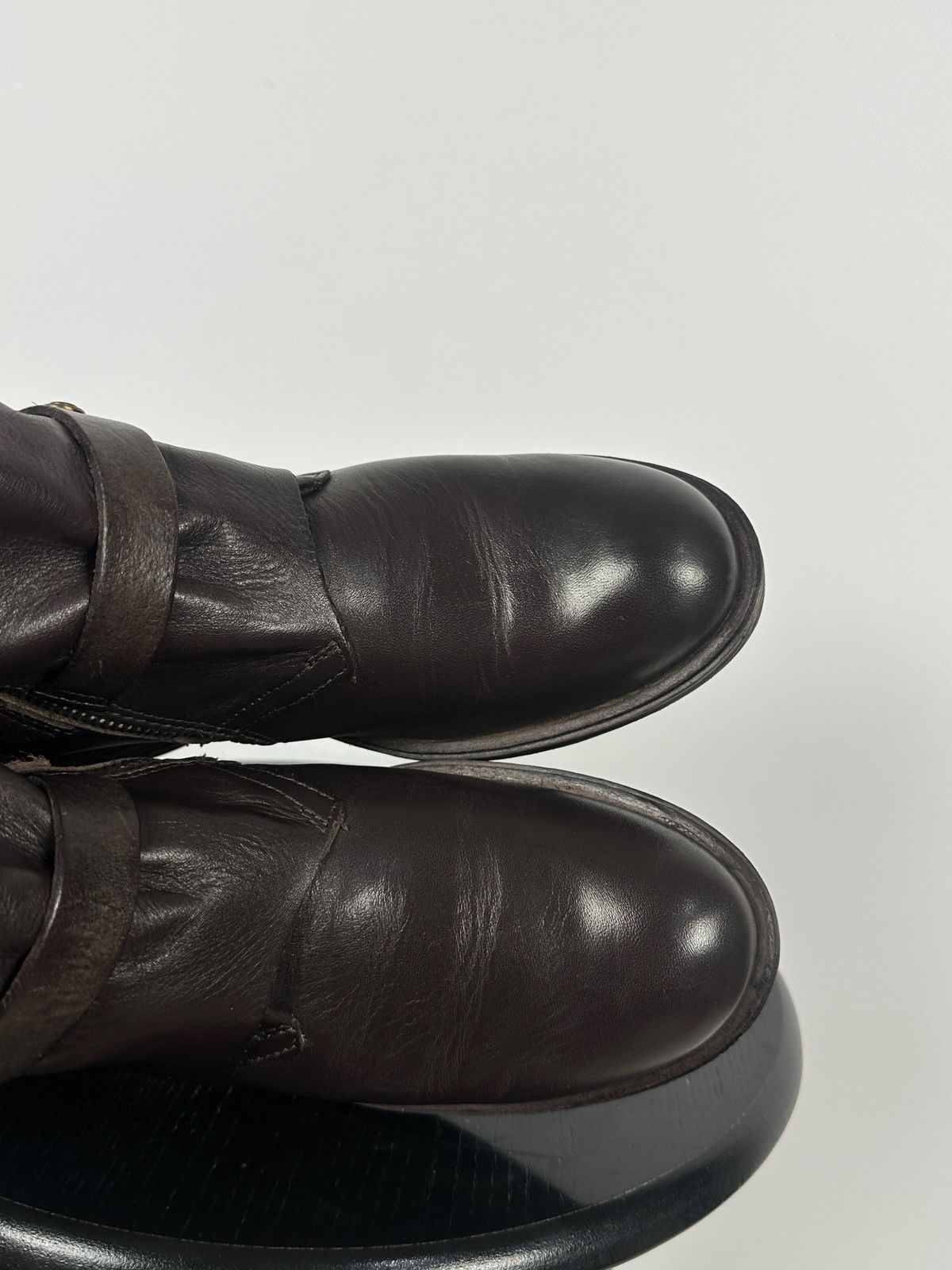 A.S.98 A.S.98. Airstep Brown Leather Biker Buckle Strap Ankle Boots Size US 8 / IT 38 - 23 Thumbnail