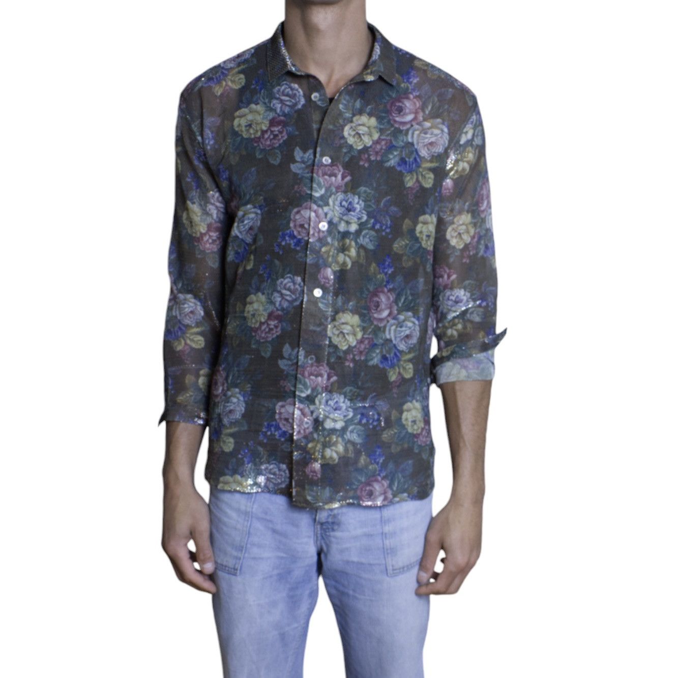 Yohji Yamamoto Vintage Yohji Yamamoto Floral Golden Shirt Size US S / EU 44-46 / 1 - 3 Thumbnail