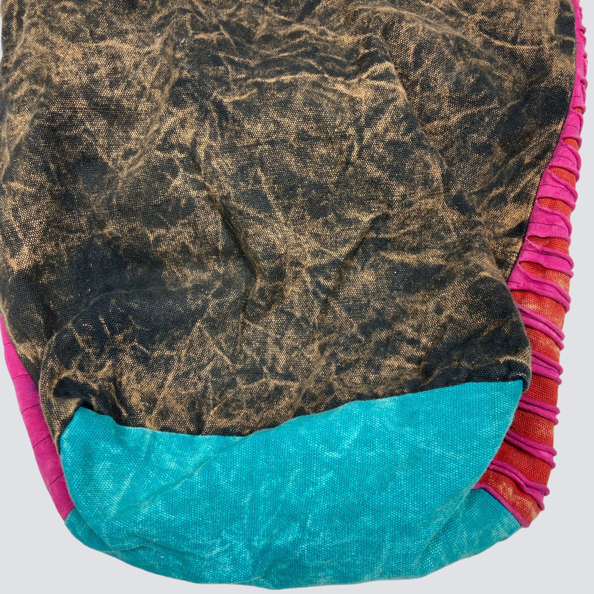 Vintage REWORKED LSD BUTTERFLY HANDMADE 1990s RASTA BAG - № 6035 Size ONE SIZE - 3 Thumbnail