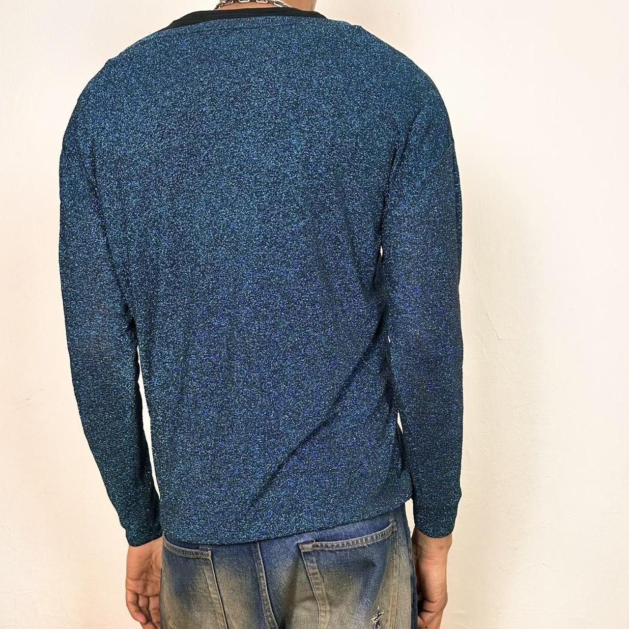 Cos COS Blue Lurex V-Neck Metallic Sweater - Large Size US L / EU 52-54 / 3 - 4 Thumbnail