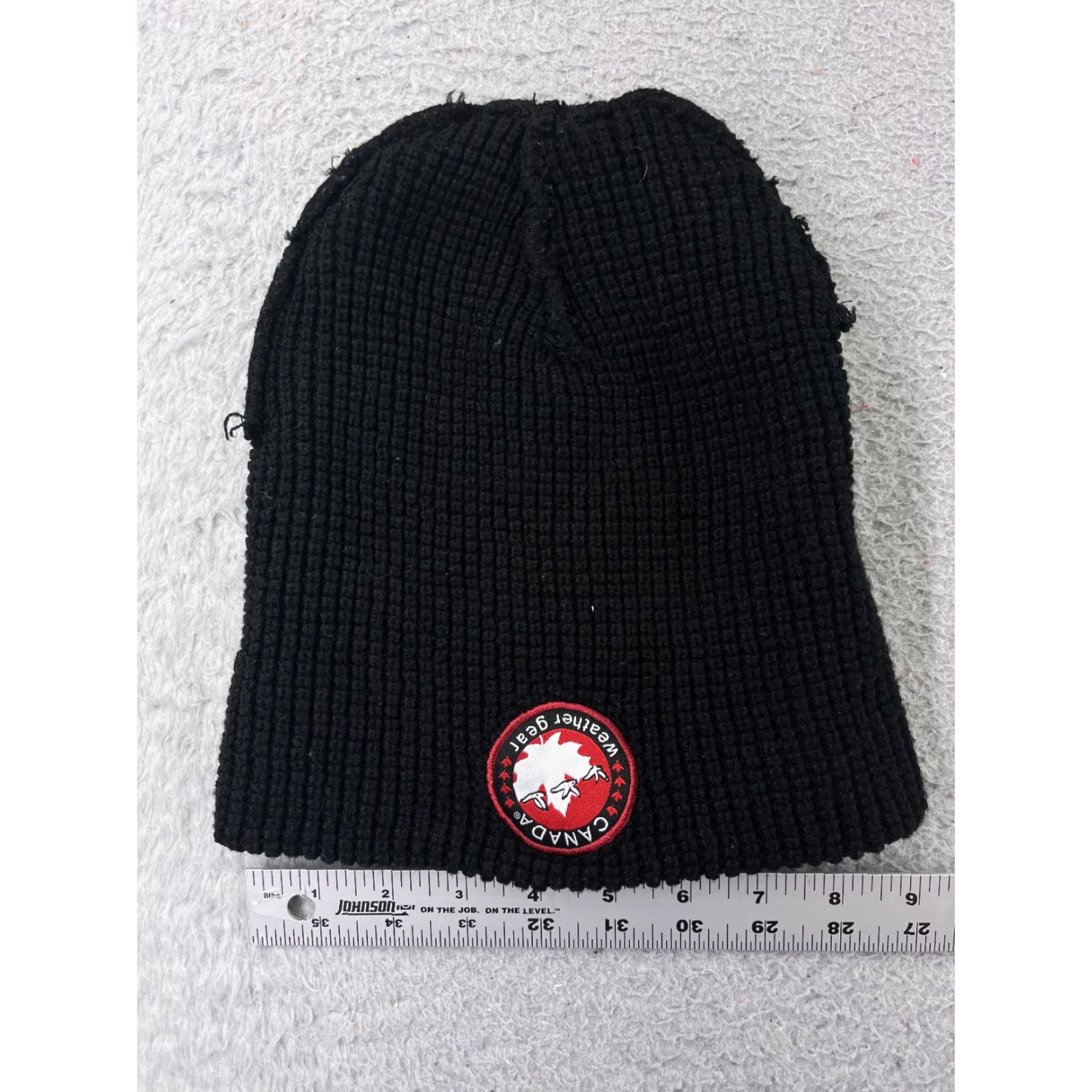 Vintage Canada Weather Gear Beanie Adult One Size Black Knit Embroidered Logo Acrylic Knit Hat Unisex Mens Womens - Size ONE SIZE - 4 Thumbnail