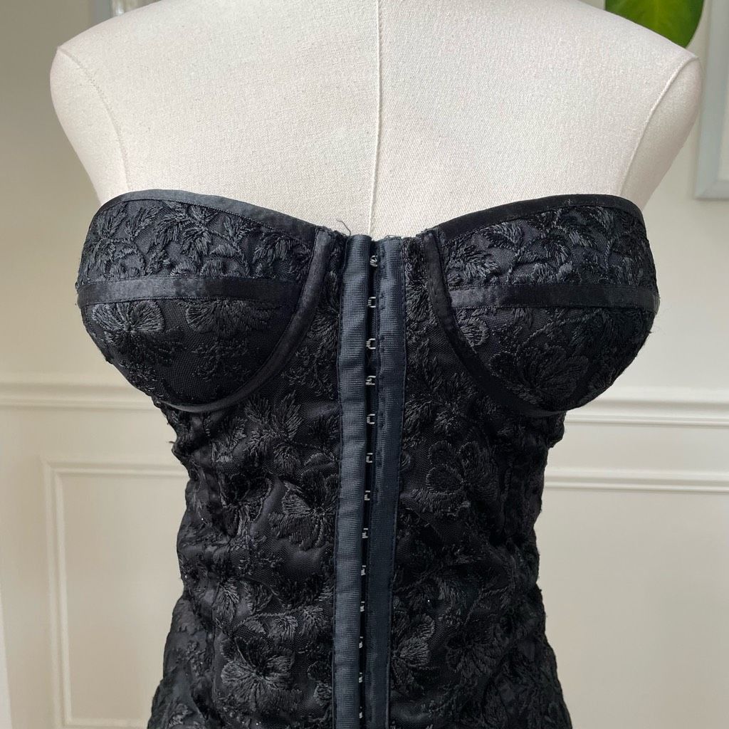 Other Kookai Black Satin Jacquard Bustier Top Mon Wife $100 S M Size S / US 4 / IT 40 - 2 Thumbnail
