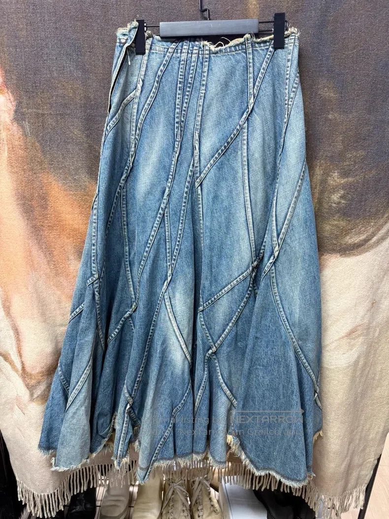 Junya Watanabe Junya Watanabe Water-washed Patchwork Long Skirt Size 25" / US 0 / IT 36 - 6 Thumbnail