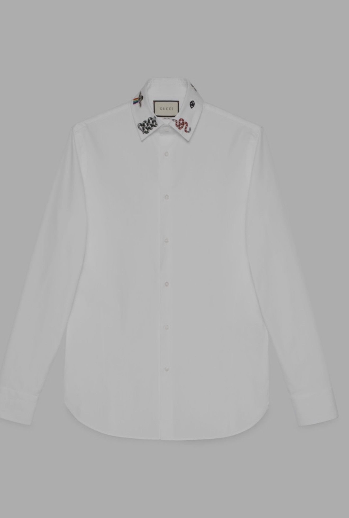Gucci Gucci White Embroidered Collar Button-Up Shirt Size US M / EU 48-50 / 2 - 3 Thumbnail