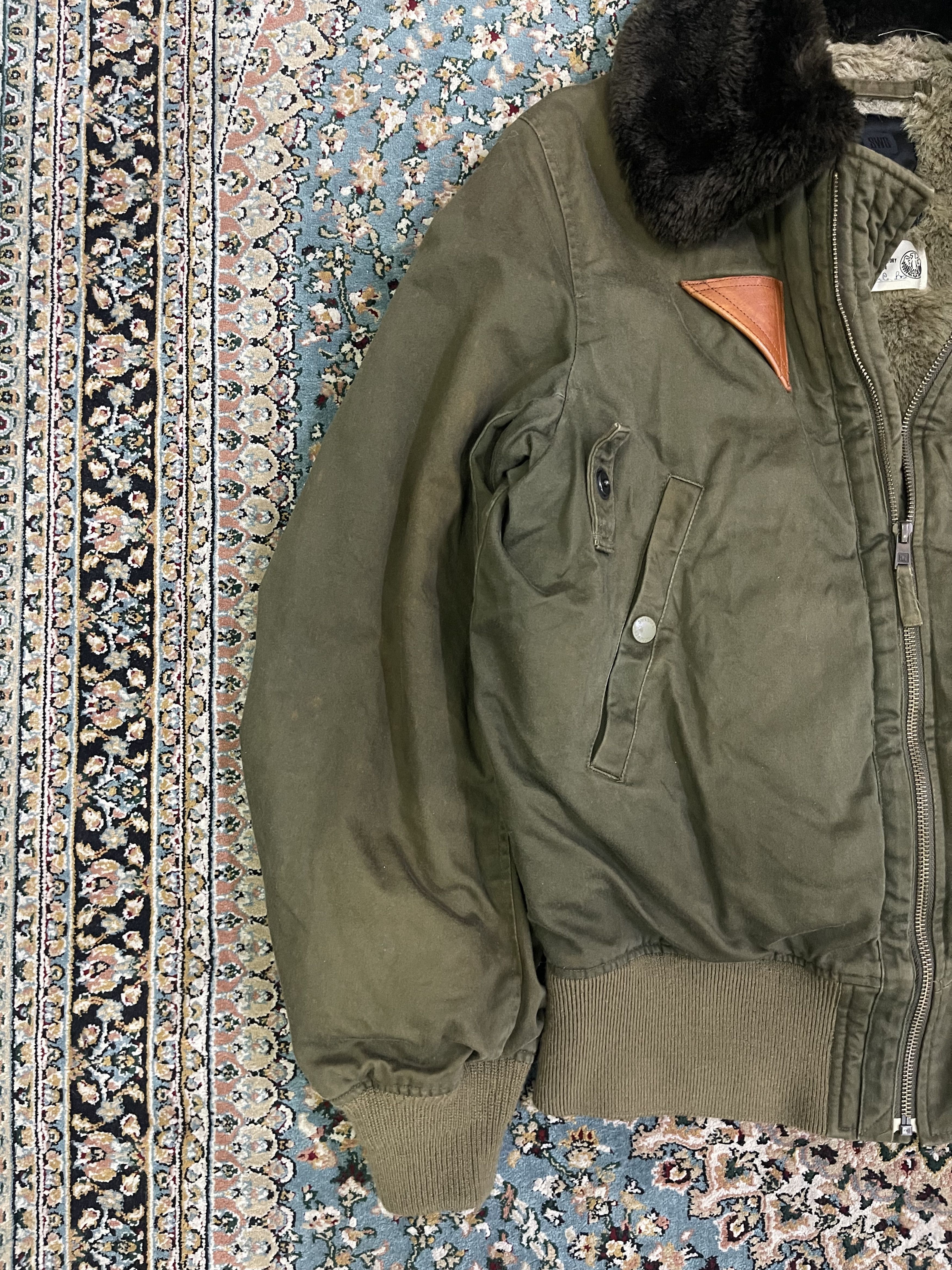 Swagger Swagger B-15 Bomber Sherpa Shearling Olive Flight Jacket Size US L / EU 52-54 / 3 - 3 Thumbnail