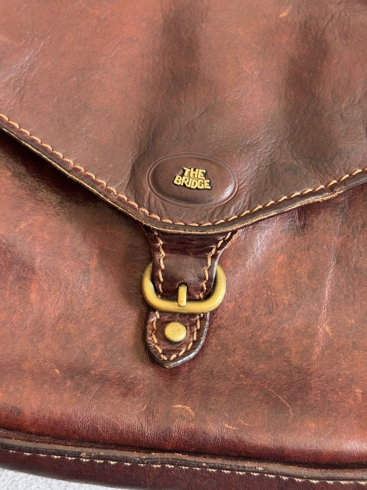 Leather The Bridge brown vintage leather bag 💼 shoulder Size ONE SIZE - 5 Thumbnail