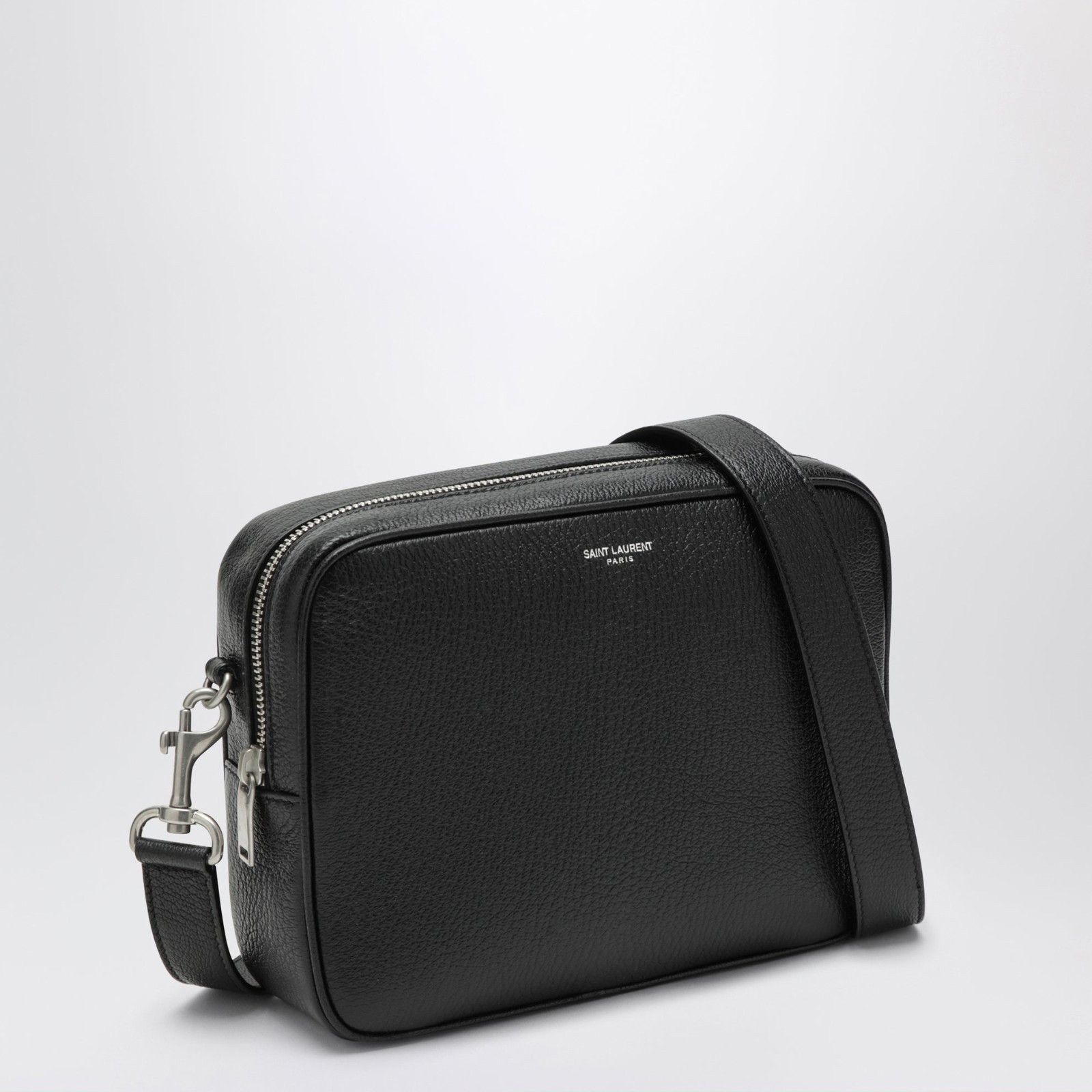 Saint Laurent Paris SAINT LAURENT $2500 Black Grained Leather Small Camera Bag N Size ONE SIZE - 2 Thumbnail