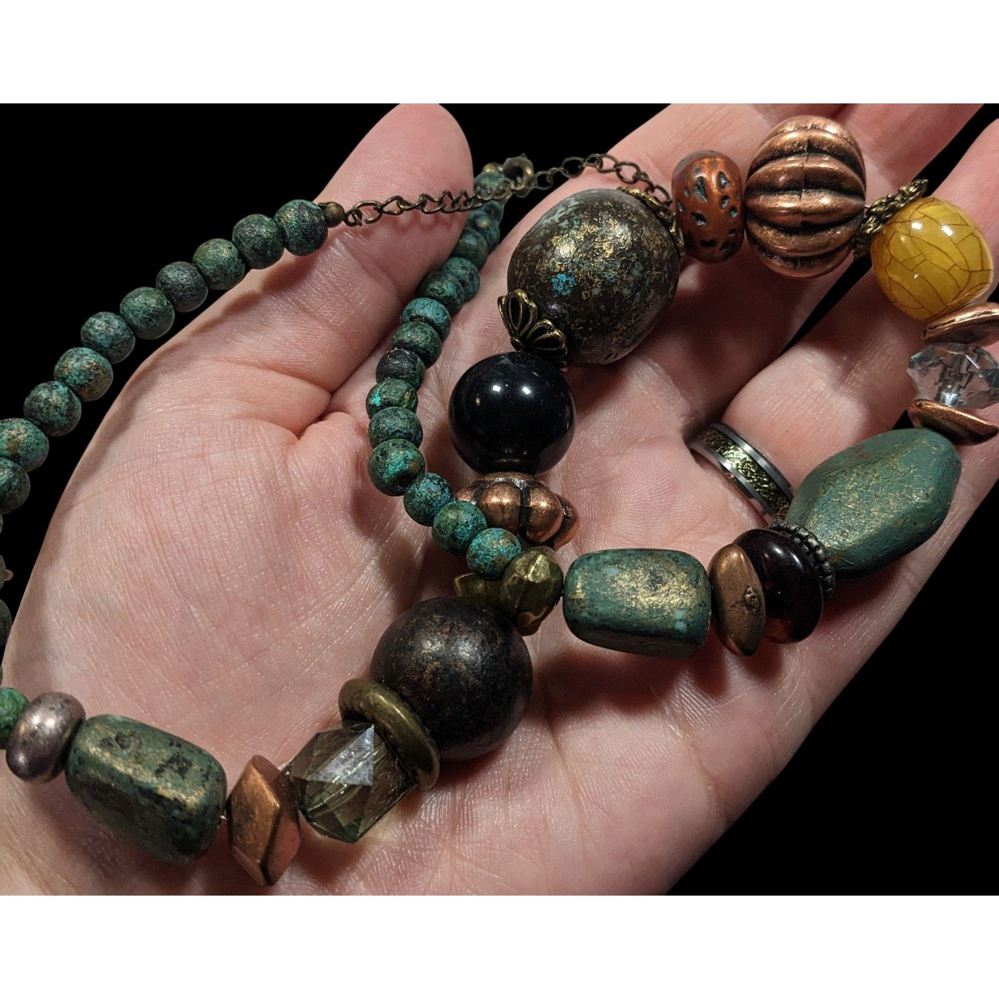 Other Chunky Bohemian Mixed Media Earth Tone Beaded Necklace Size ONE SIZE - 3 Thumbnail