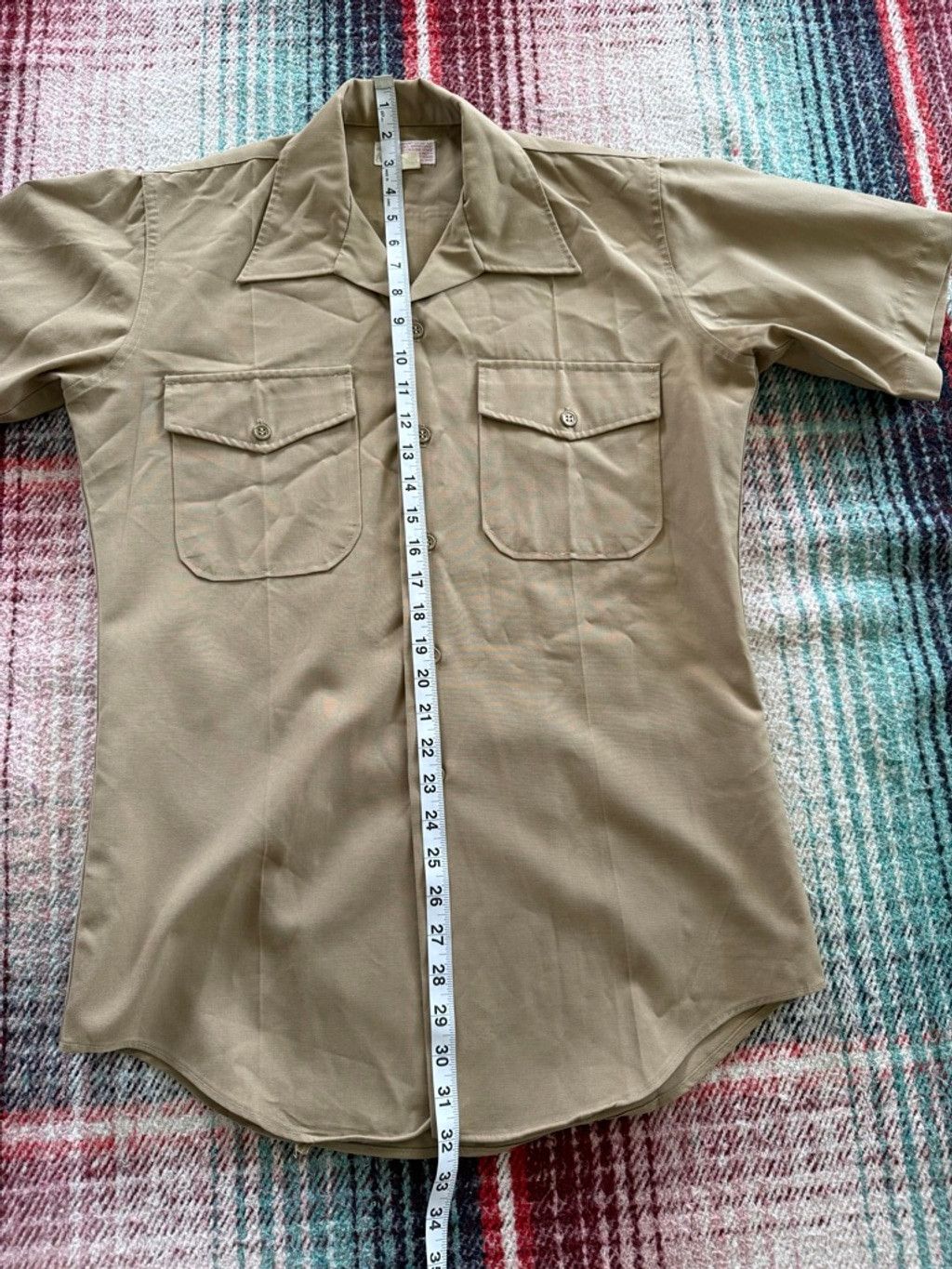 Vintage Vintage 70s USMC Tan CPO Military Short Sleeve Officer’s Shi Size US M / EU 48-50 / 2 - 7 Thumbnail