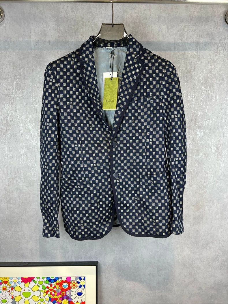 Gucci Gucci Logo Pattern Suit Jacket - dmc Size US L / EU 52-54 / 3 - 1 Thumbnail