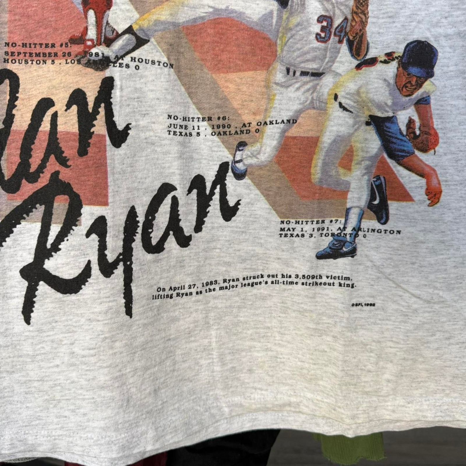 Other Vintage 1992 nolan ryan unhitable mlb t-shirt Size US XXL / EU 58 / 5 - 3 Thumbnail