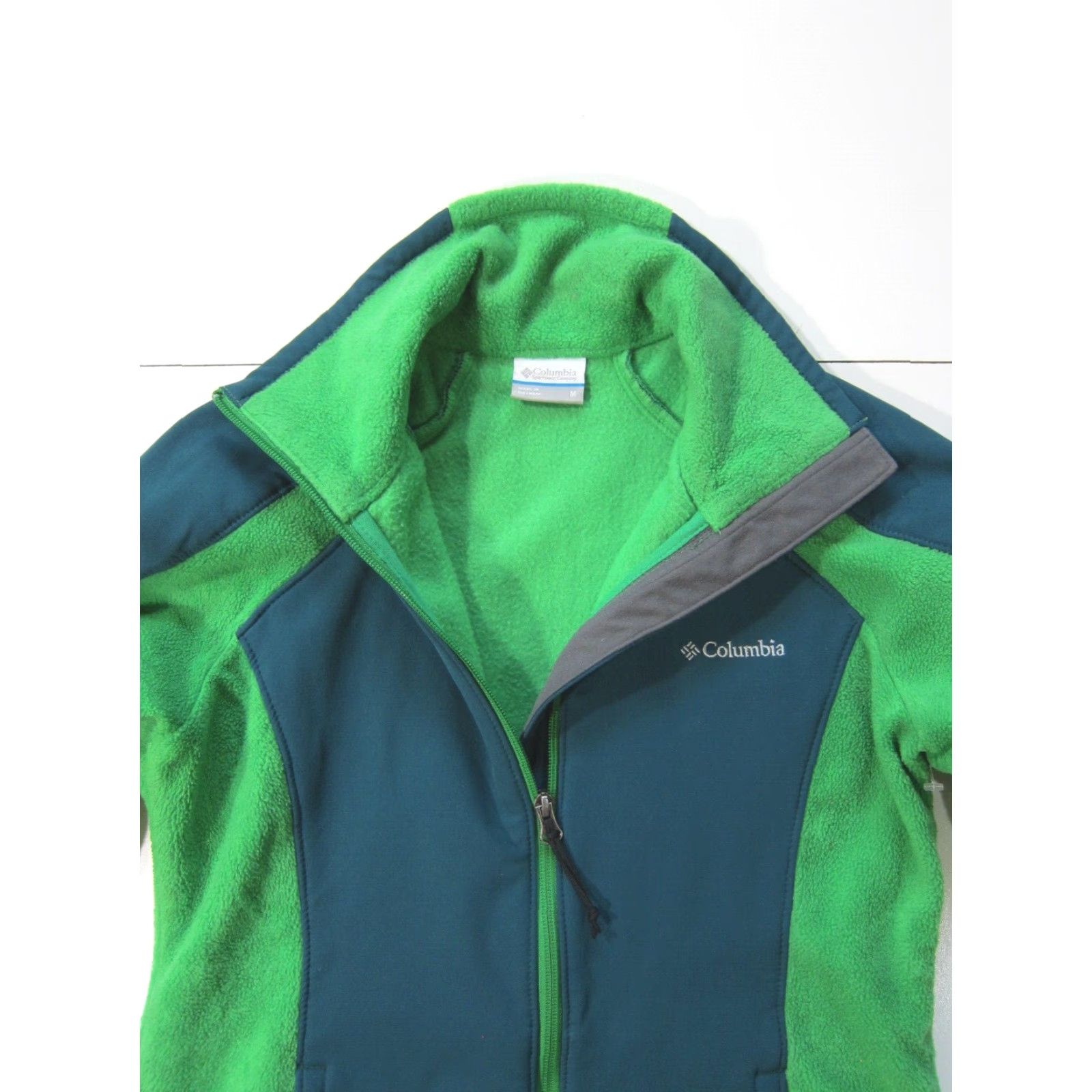 Vintage Columbia Bright Green Fleece Full Zip High Neck Windbreaker Jacket Women M Size M / US 6-8 / IT 42-44 - 4 Thumbnail