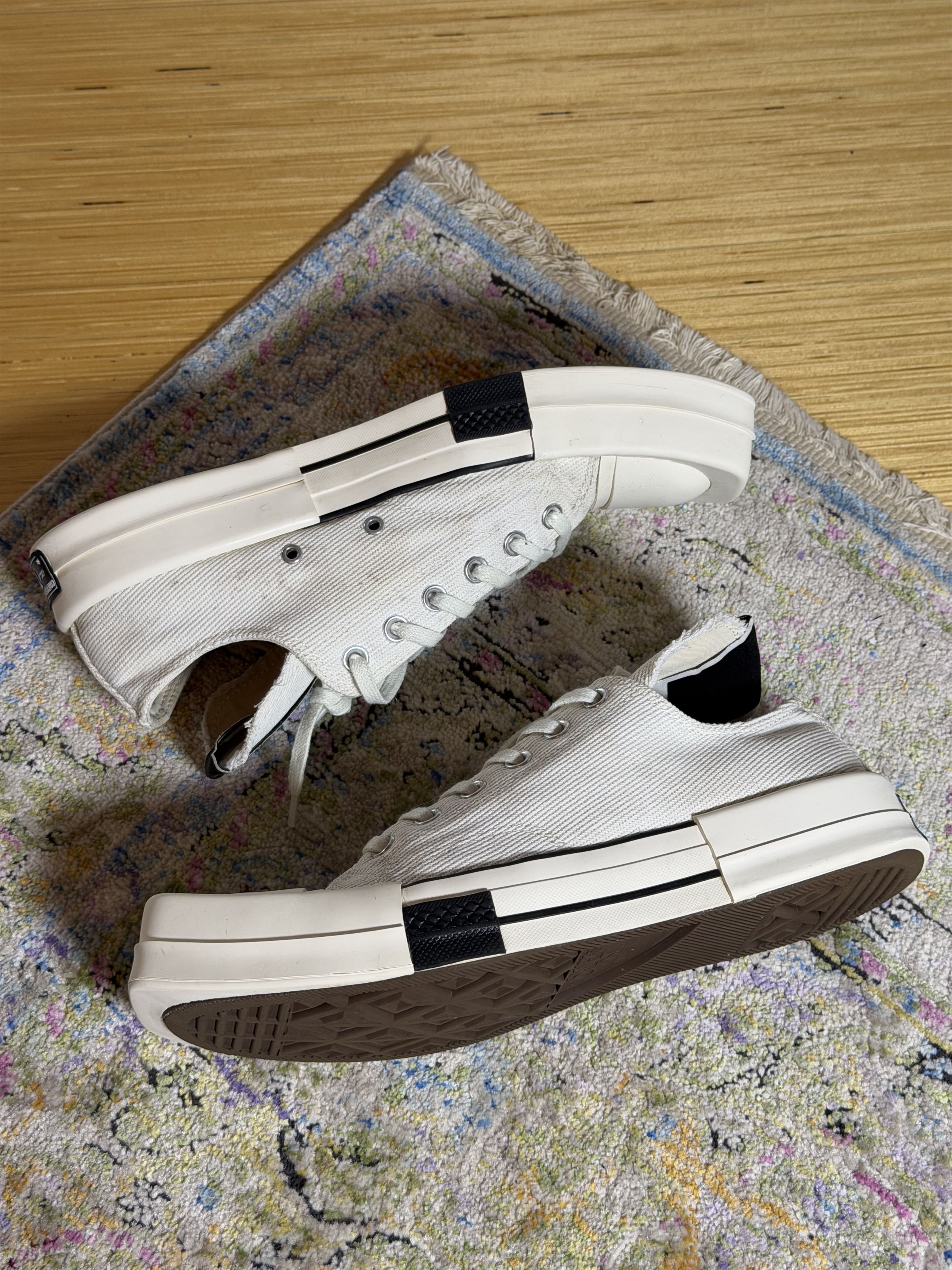 Converse × Rick Owens Drkshdw Converse Rick Owens TURBODRK Chuck 70 Low White Sneakers Size US 10 / EU 43 - 3 Thumbnail