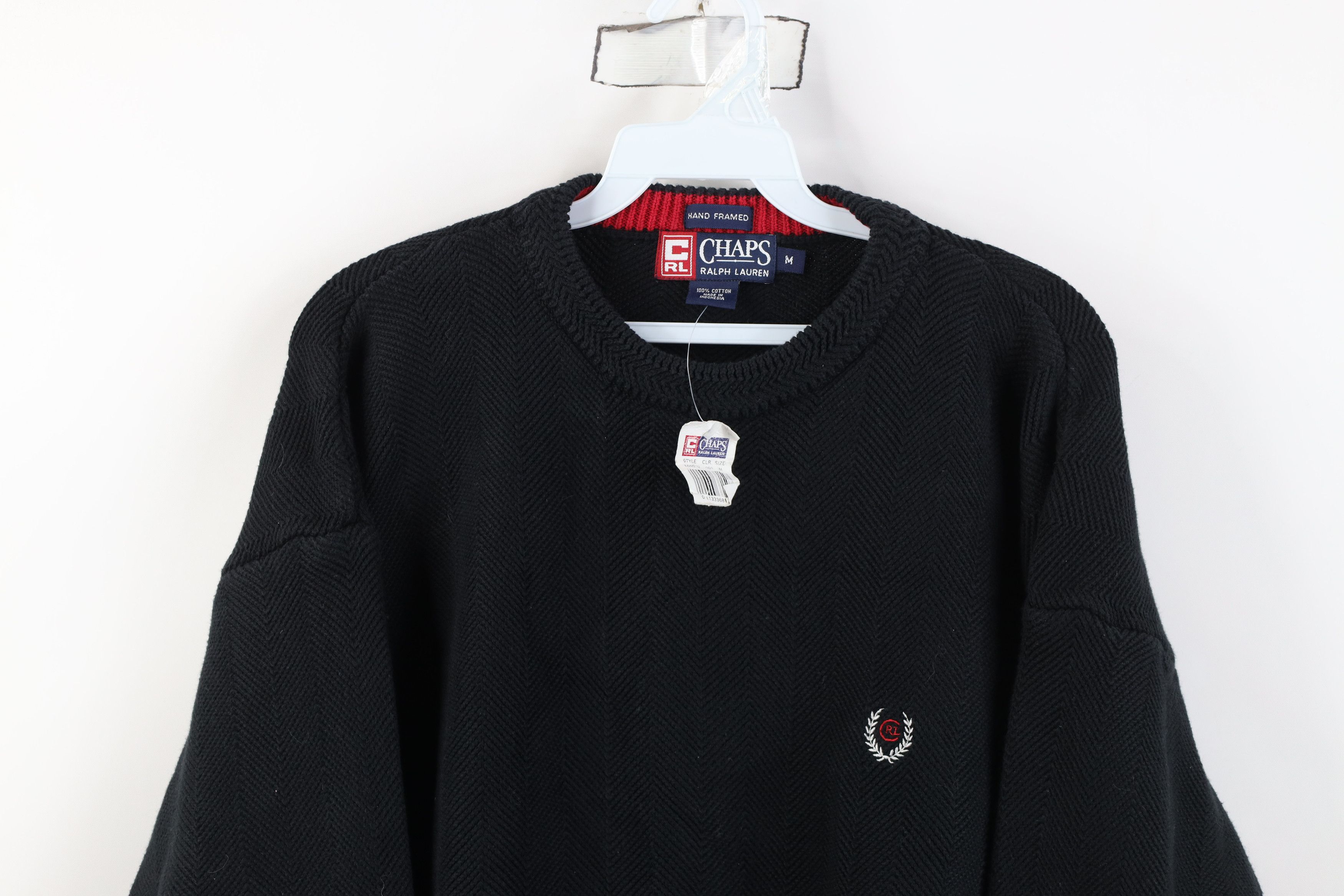 Vintage Deadstock Vintage 90s Chaps Ralph Lauren Knit Sweater Black Size US M / EU 48-50 / 2 - 2 Thumbnail