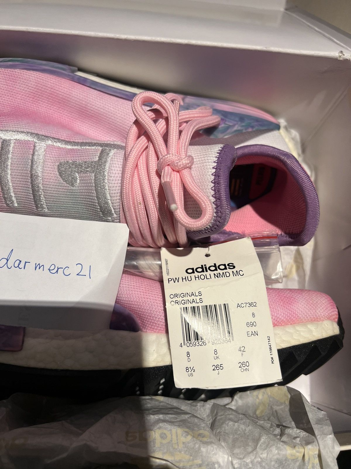 Adidas × Pharrell Adidas Human Race Pharrell Holi (Pink Glow) Size US 8.5 / EU 41-42 - 10 Thumbnail