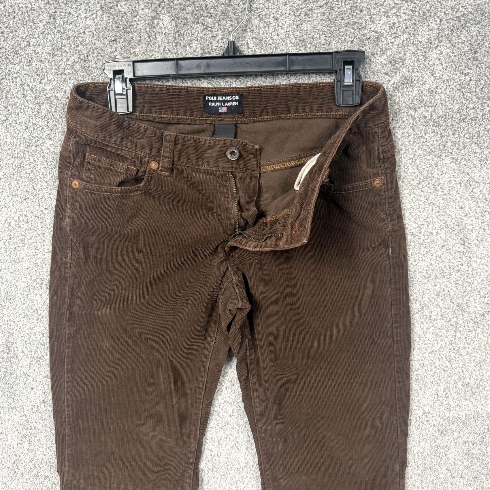 Ralph Lauren VINTAGE Ralph Lauren Polo Jeans Pants 4 30x30.5 Brown Corduroy Dark Academia Women Chino Straight 90s Grunge Retro Size 27" / US 4 / IT 40 - 6 Thumbnail