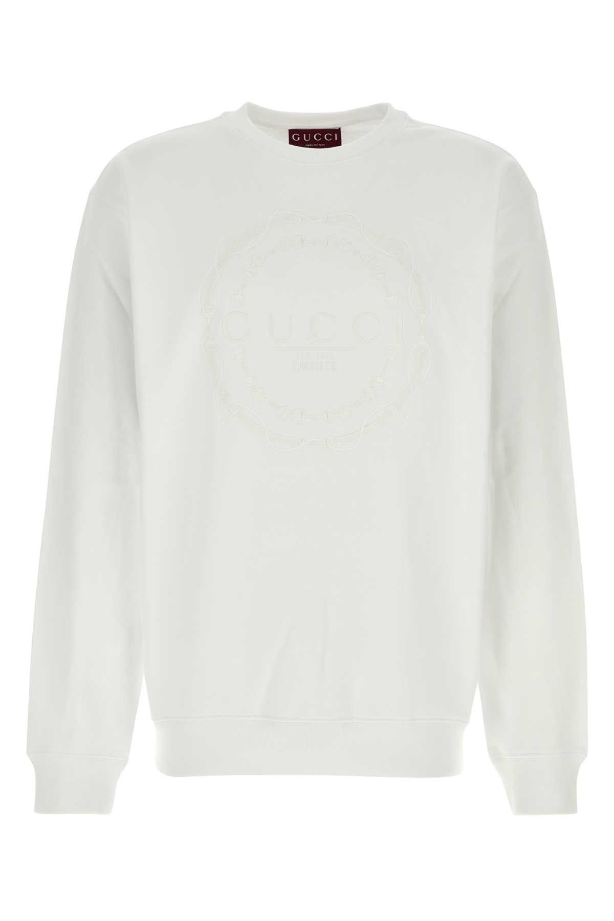 Gucci White Cotton Sweatshirt Size US XL / EU 56 / 4 - 1 Thumbnail