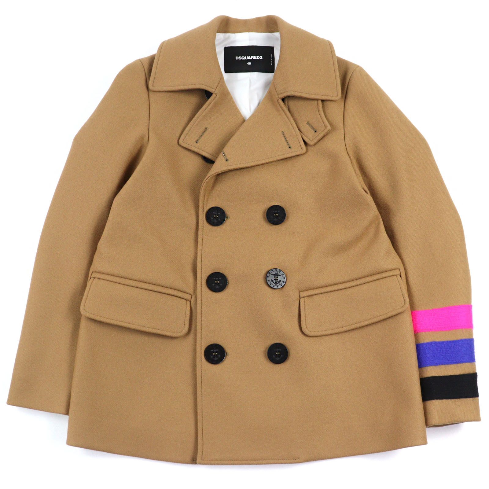 Other Other DSQUARED2 Double Breasted Pea Coat Wool Coat Others Outerwear S74AA0264 DUTY FREE for USA Size ONE SIZE - 1 Thumbnail