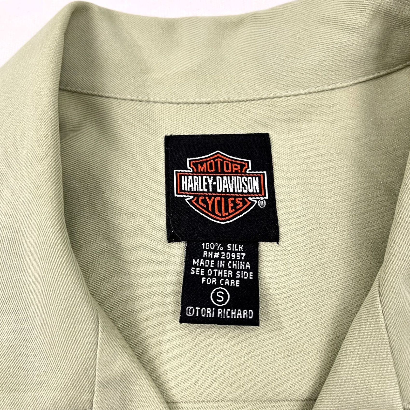 Harley Davidson VINTAGE Harley-Davidson Shirt Mens S Green Silk Cocktail After The Ride Loop Button Up Size US S / EU 44-46 / 1 - 2 Thumbnail