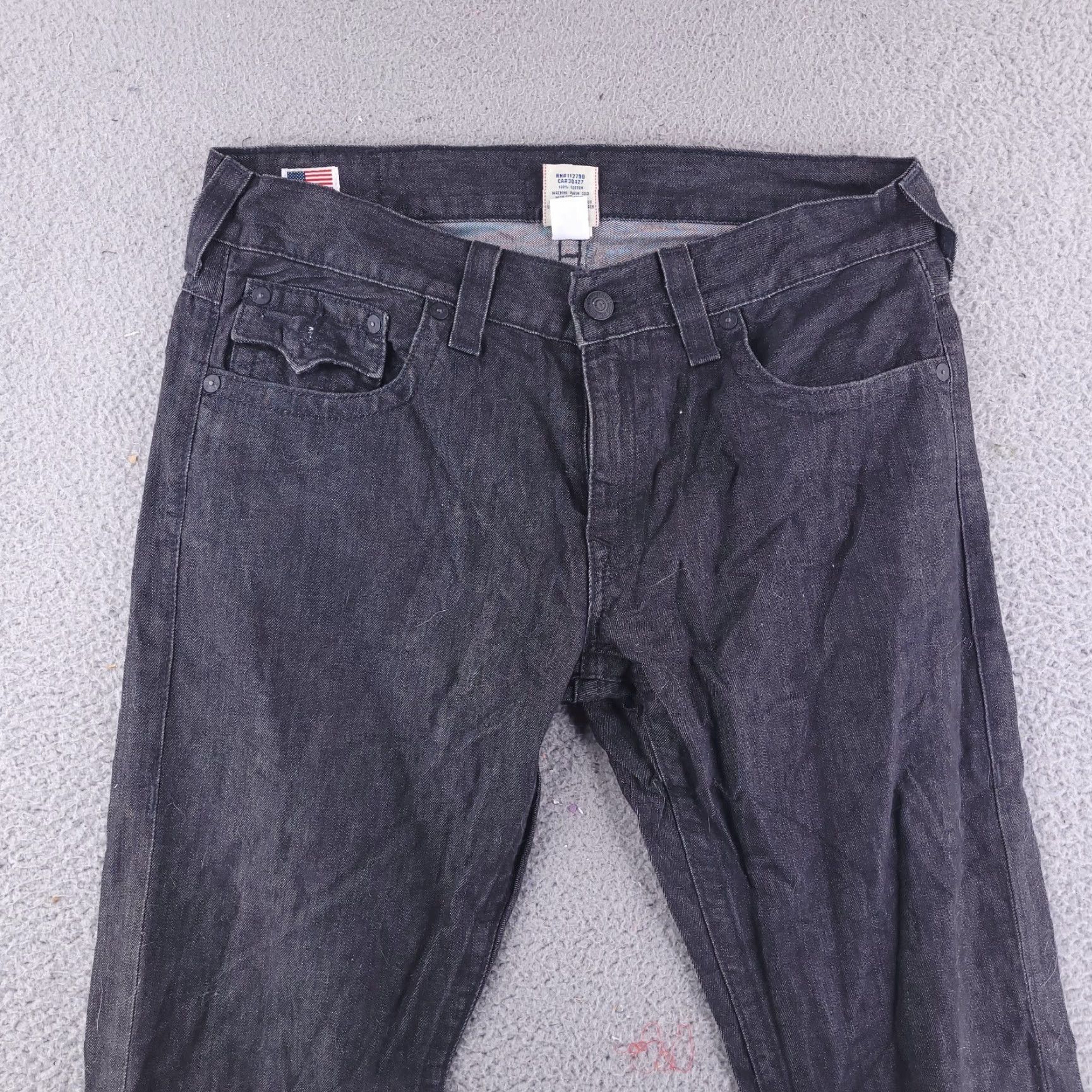 True Religion VINTAGE True Religion Jeans Mens 36x33 Black Ricky Black Denim Pants Relaxed Flap Size US 36 / EU 52 - 5 Thumbnail