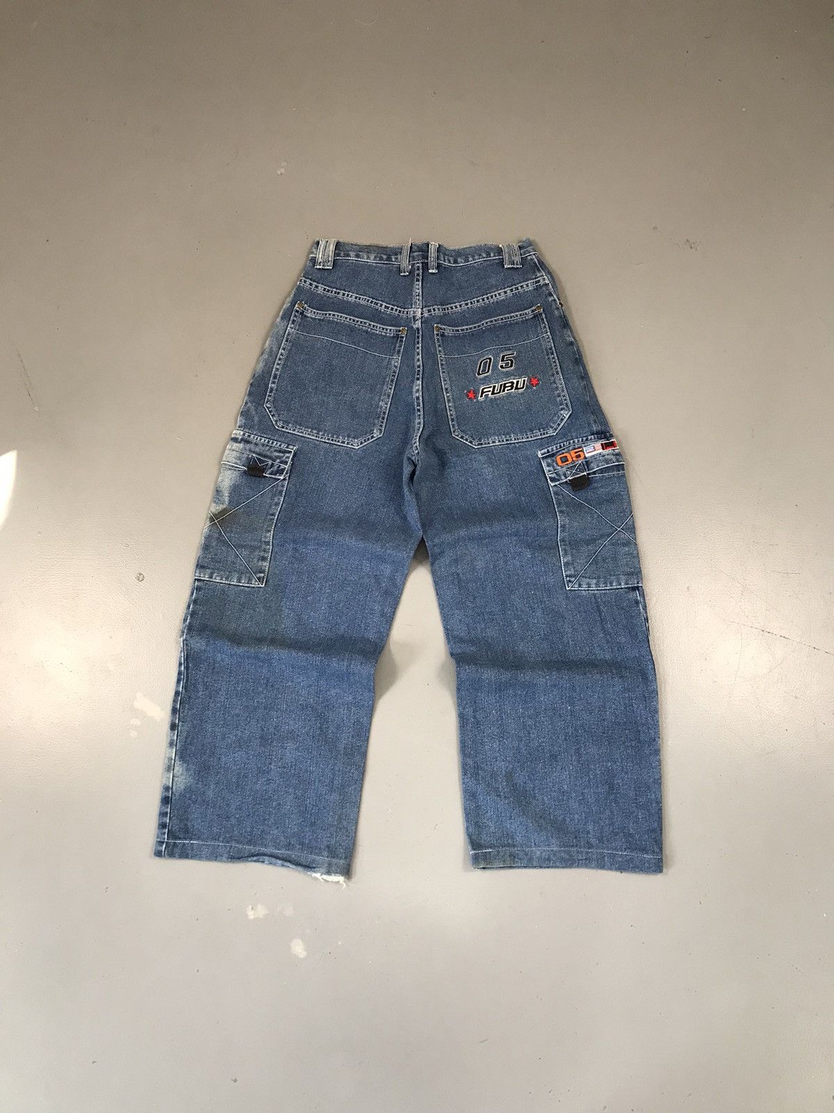 Rare vintage Fubu multi pocket SpellOut denim