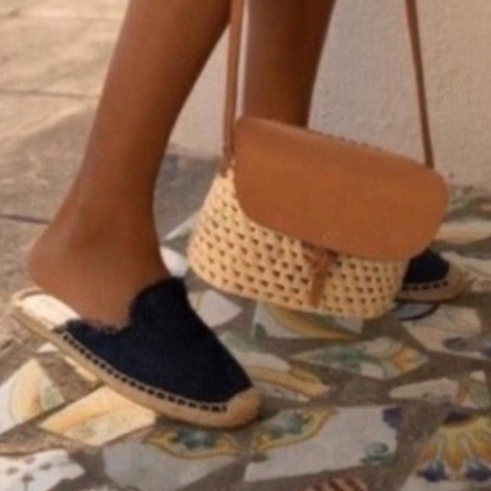 Soludos Soludos | Frayed Denim Flat Mules Espadrilles Size 8 Size US 8 / IT 38 - 1 Thumbnail