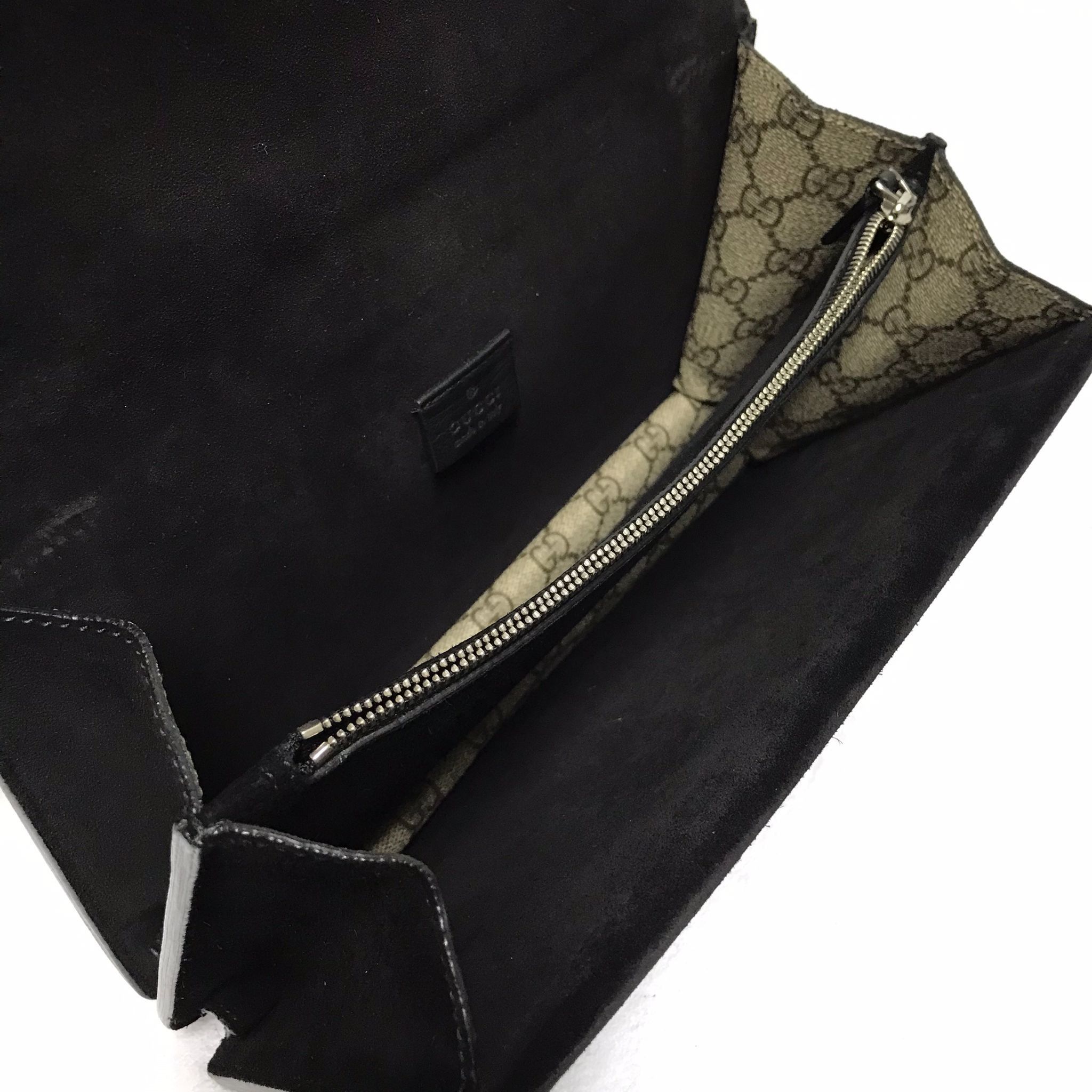 Gucci Gucci Dionysus GG Supreme Black Suede Medium Size ONE SIZE - 8 Thumbnail