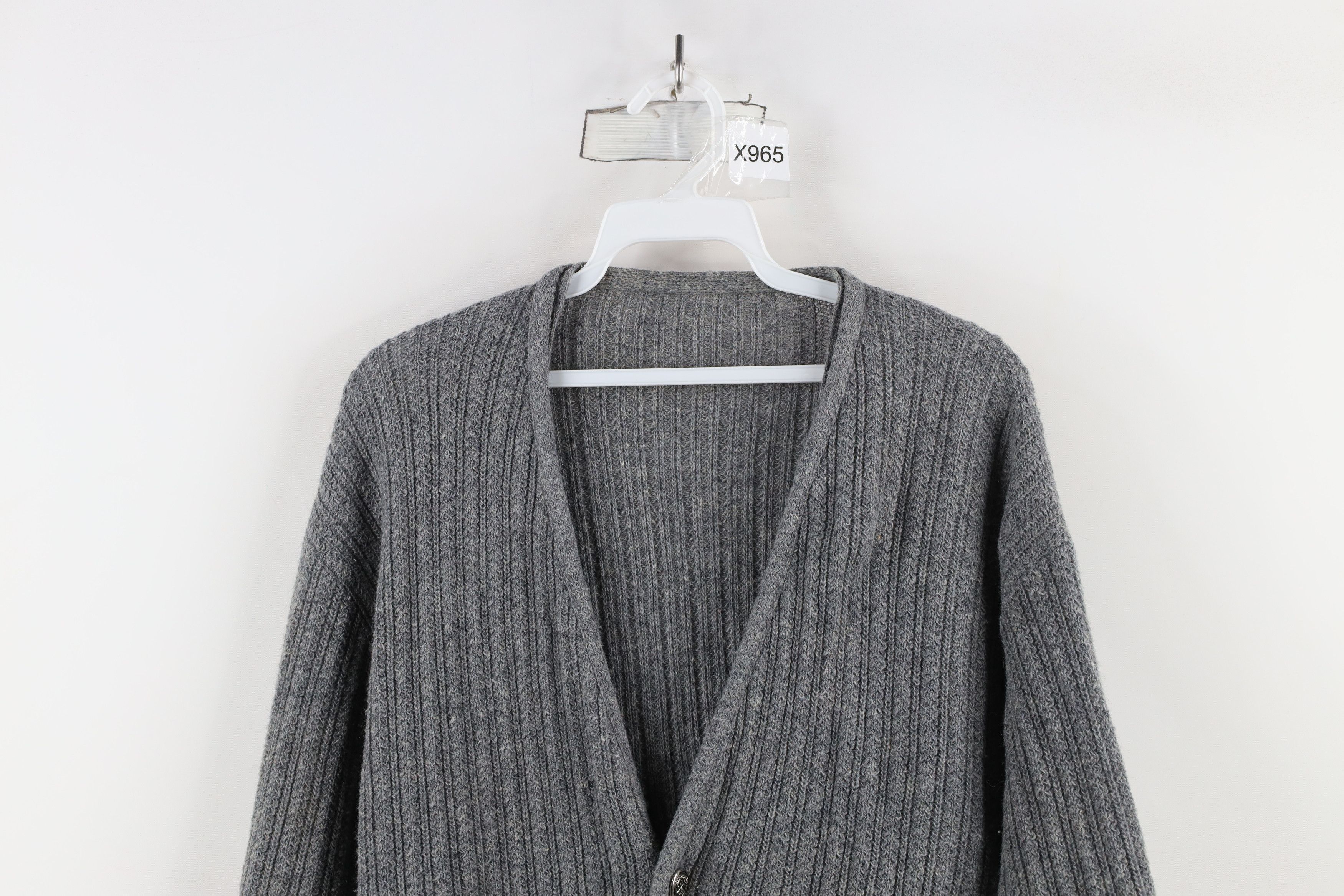 Vintage Vintage 50s Rockabilly Trim Ribbed Knit Cardigan Sweater USA Size US XL / EU 56 / 4 - 2 Thumbnail