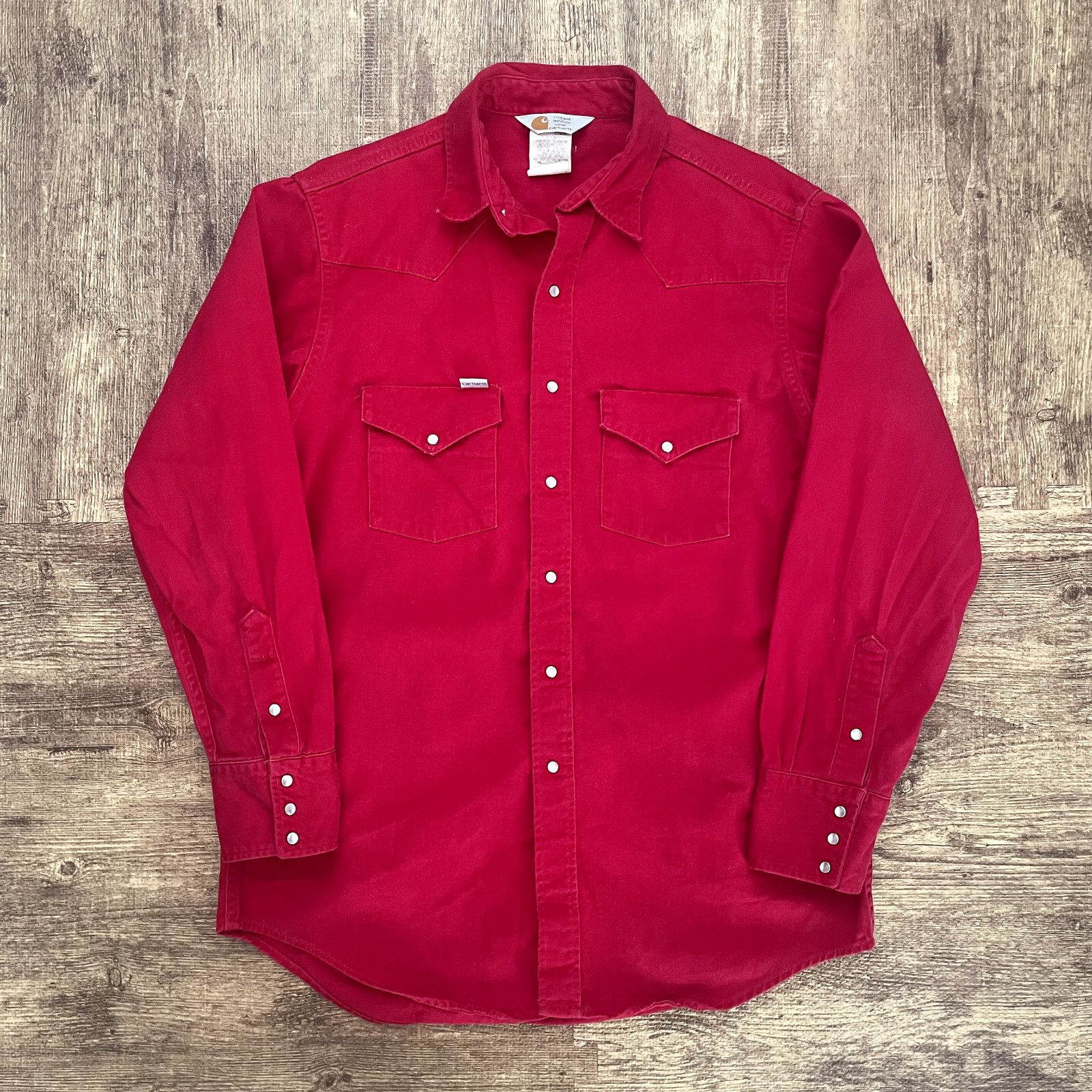 Carhartt × Vintage Vintage 1990s Carhartt Pearl Snap Work Shirt Mens Size M Size US M / EU 48-50 / 2 - 1 Thumbnail