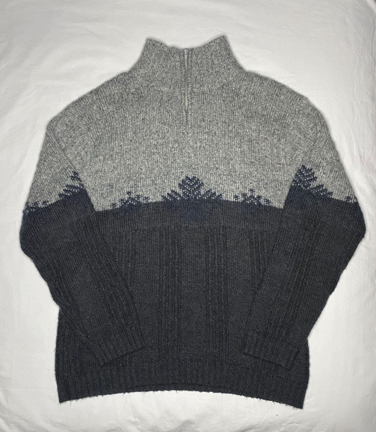 Other Field Gear Sweater Mens XL 1/4 Zip Grey Knit Wool Blend Size US XL / EU 56 / 4 - 1 Thumbnail