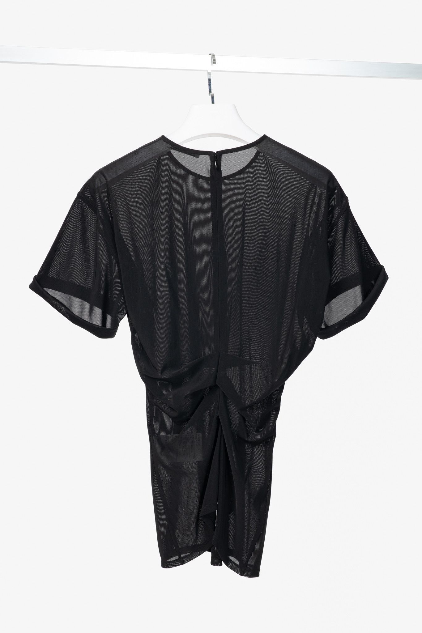 Acne Studios Acne Studios AW24 Black Ruched Mesh T-Shirt Size S / US 4 / IT 40 - 2 Thumbnail