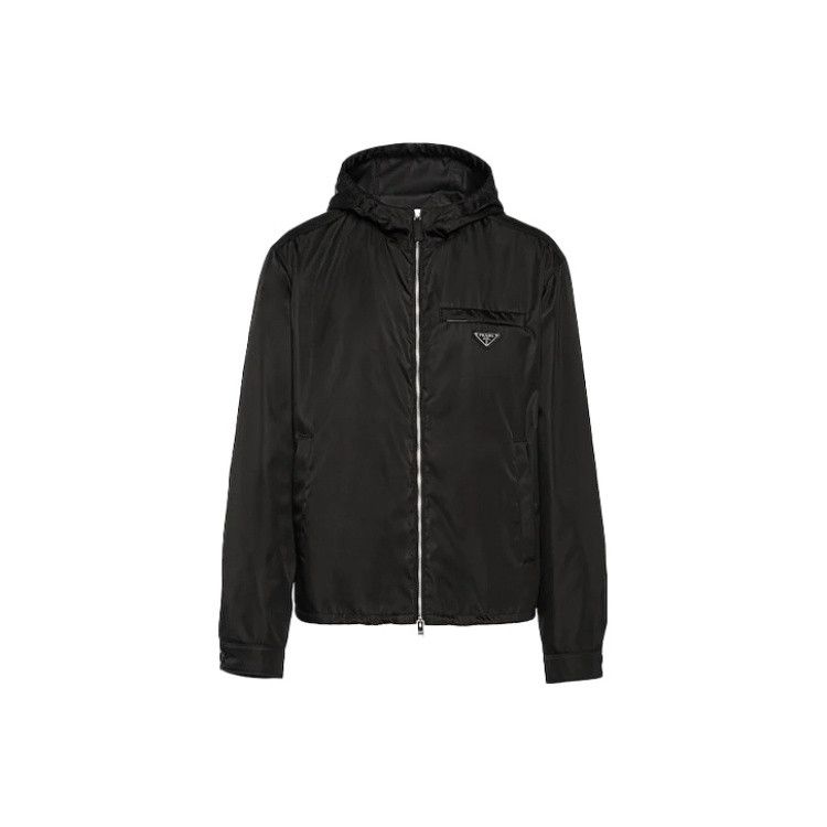 盛山さん PRADA 黒 ジッパー付きジャケット PRADA - プラダ PRADA 24SS シングルブレスト コットン