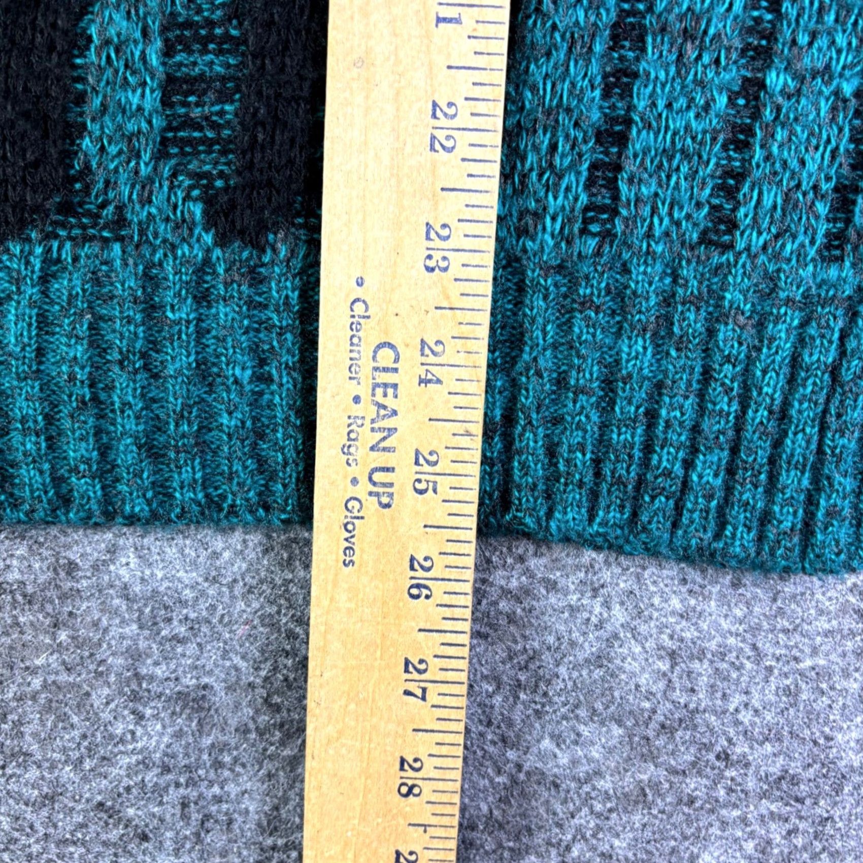 Altea VINTAGE TODAYS NEWS Teal Black Cable Knit Crewneck Sweater Mens L Acrylic Geometric 90s Baggy Crew Neck Mens L Green Size US L / EU 52-54 / 3 - 4 Thumbnail