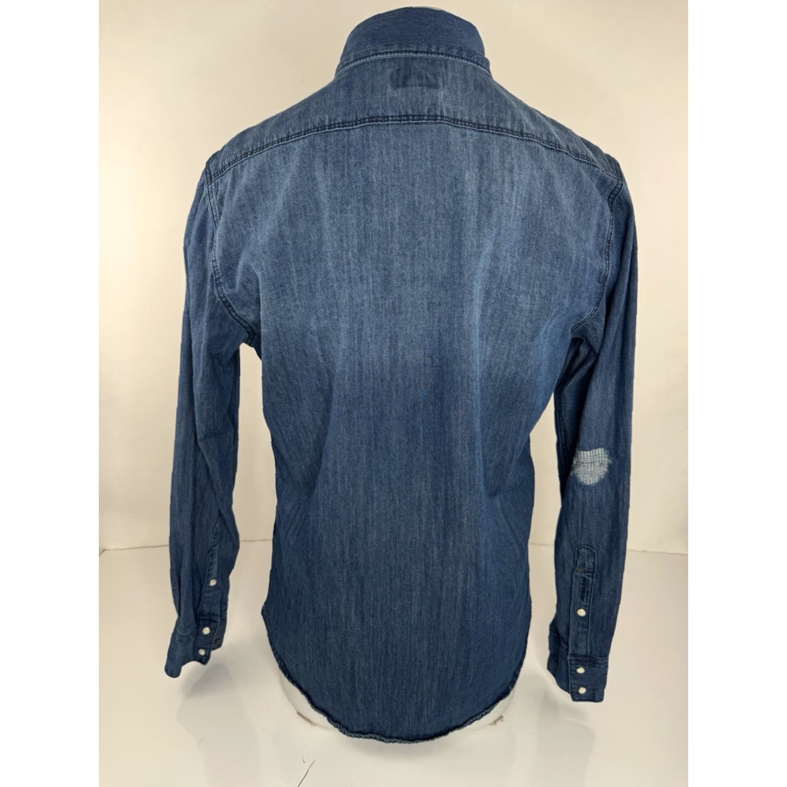 Stetson Stetson Shirt Western Mens M Blue Denim Pearl Snap Button-Up Long Sleeve M2 Size US M / EU 48-50 / 2 - 2 Thumbnail