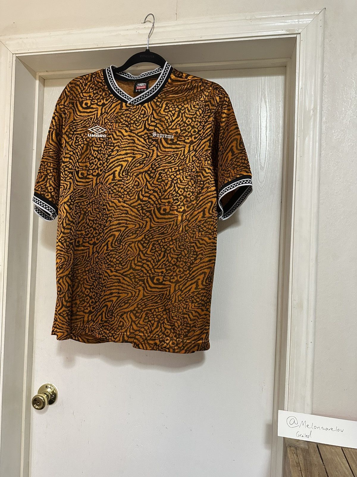 Supreme Supreme umbro jacquard animal print soccer jersey | Grailed
