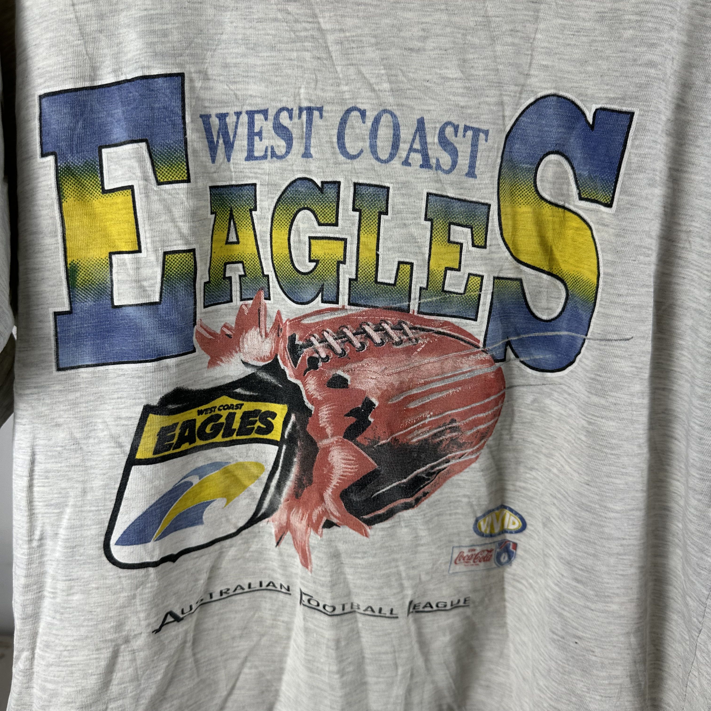 Vintage Vintage 90s West Coast Eagles AFL Single Stitch T-shirt Size US XL / EU 56 / 4 - 2 Thumbnail