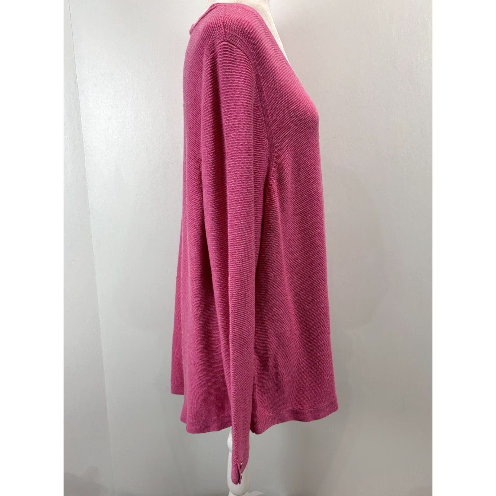 Talbots VINTAGE? No, it's Talbots V-Neck Tunic Knit Sweater Pink 3X Petit Plus Womens Size XXL / US 16-18 / IT 52-54 - 4 Thumbnail