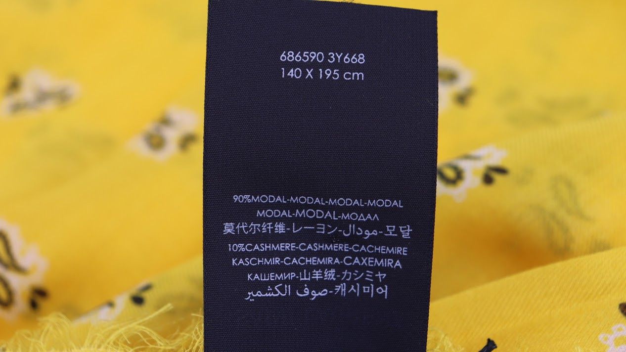 Saint Laurent Paris o1rshd1 Size: OS / Grand Rectangle Bandana Scarf in Yellow Size ONE SIZE - 8 Thumbnail